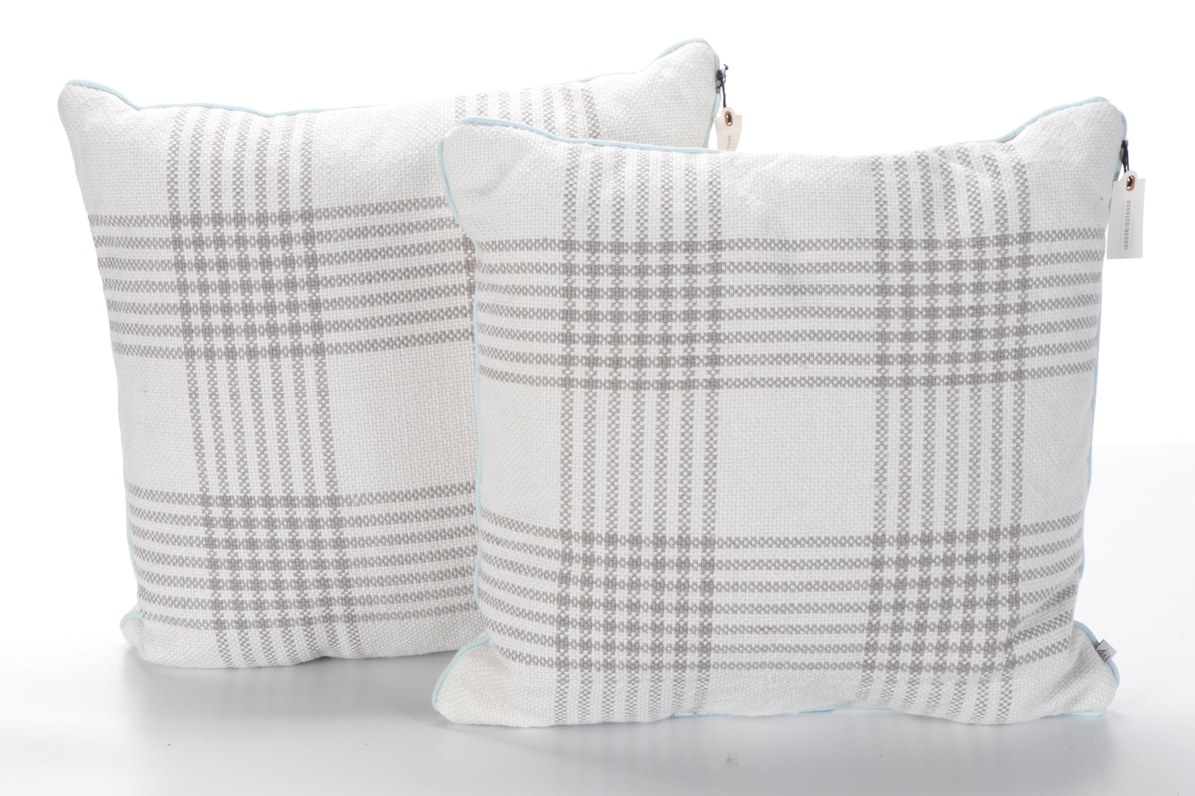 Threshold Christmas Motif Wall Signs and Plaid Throw Pillows