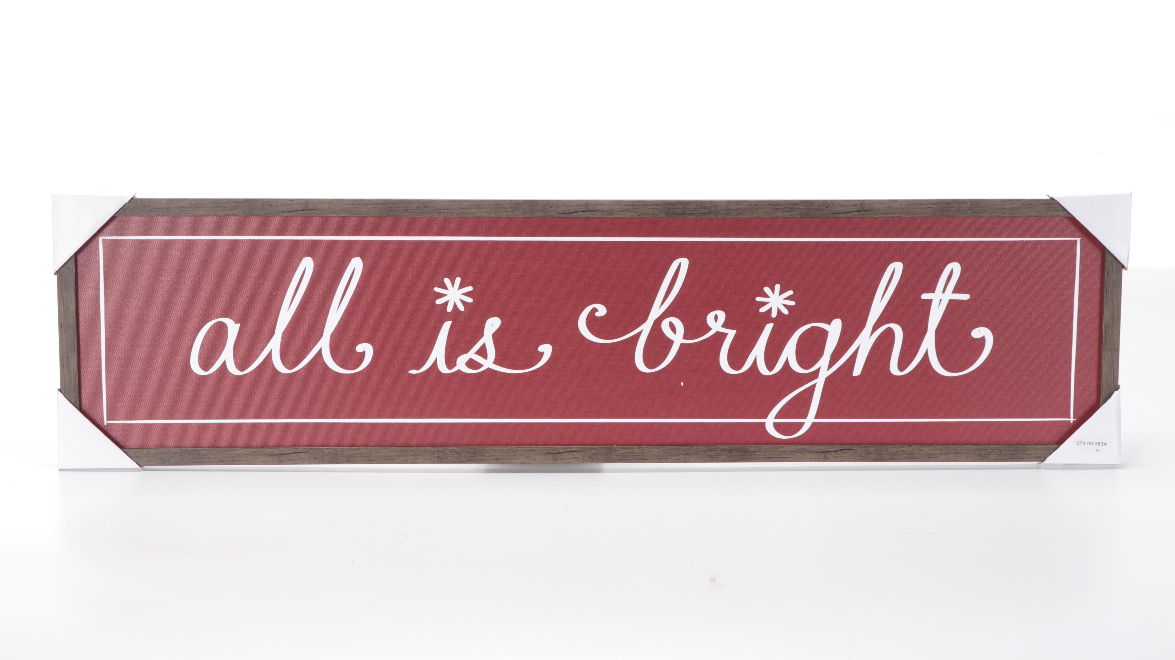 Threshold Christmas Motif Wall Signs and Plaid Throw Pillows