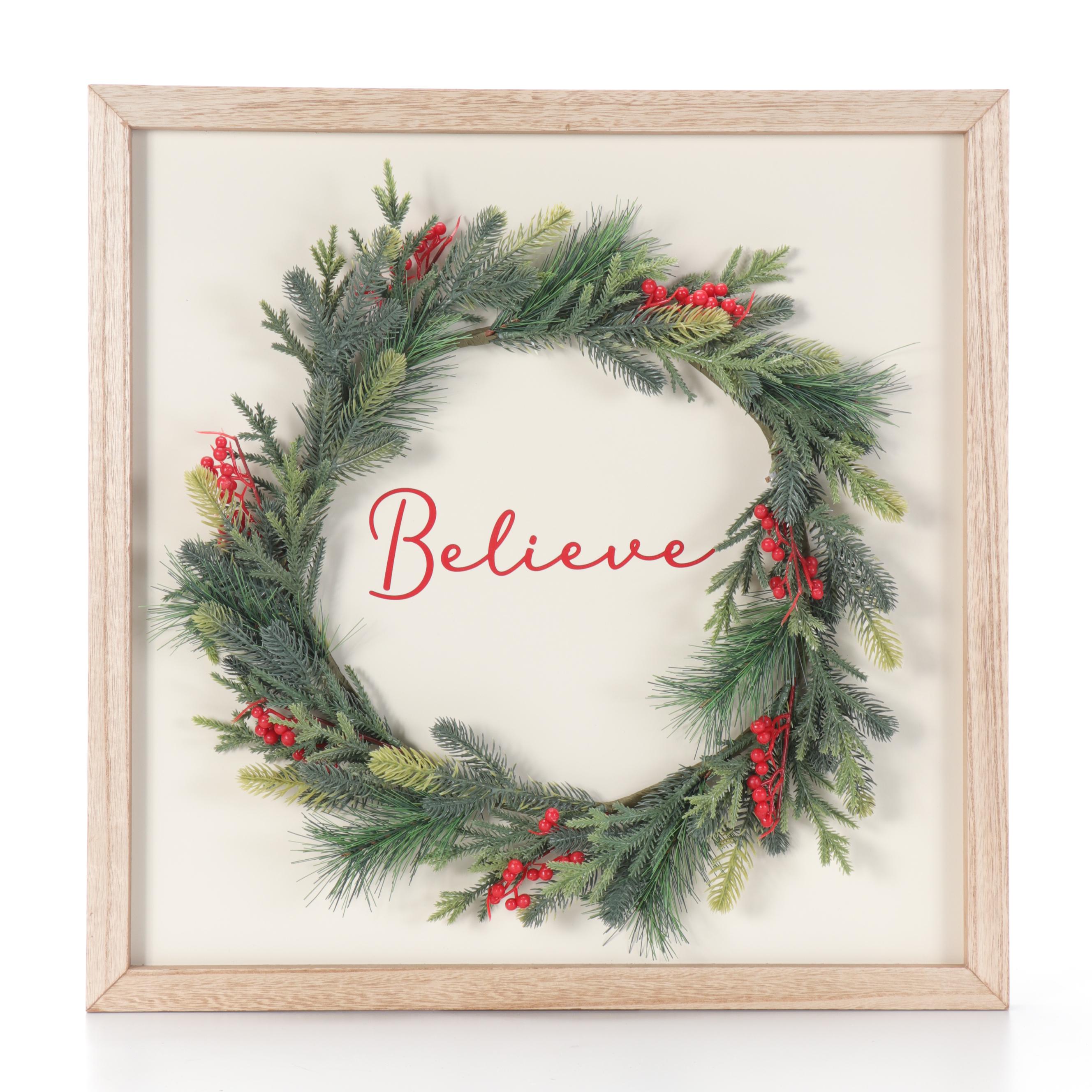 Threshold Christmas Motif Wall Signs and Plaid Throw Pillows