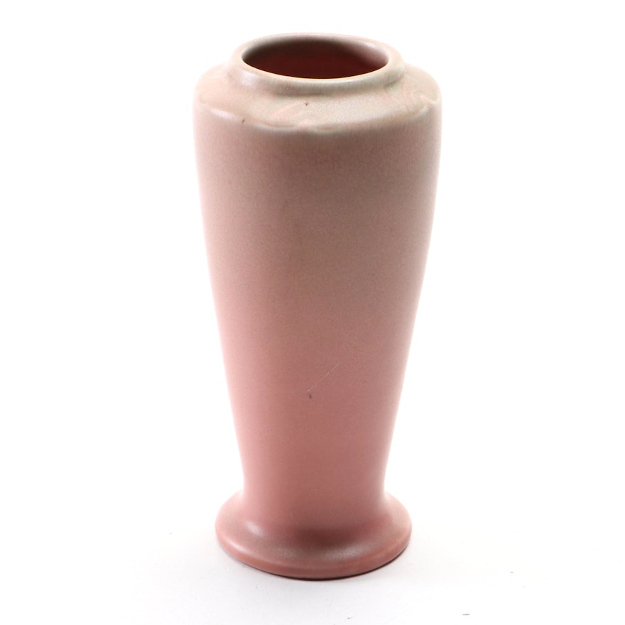 Rookwood Pottery Pink Matte Glaze Ceramic Vase, 1919