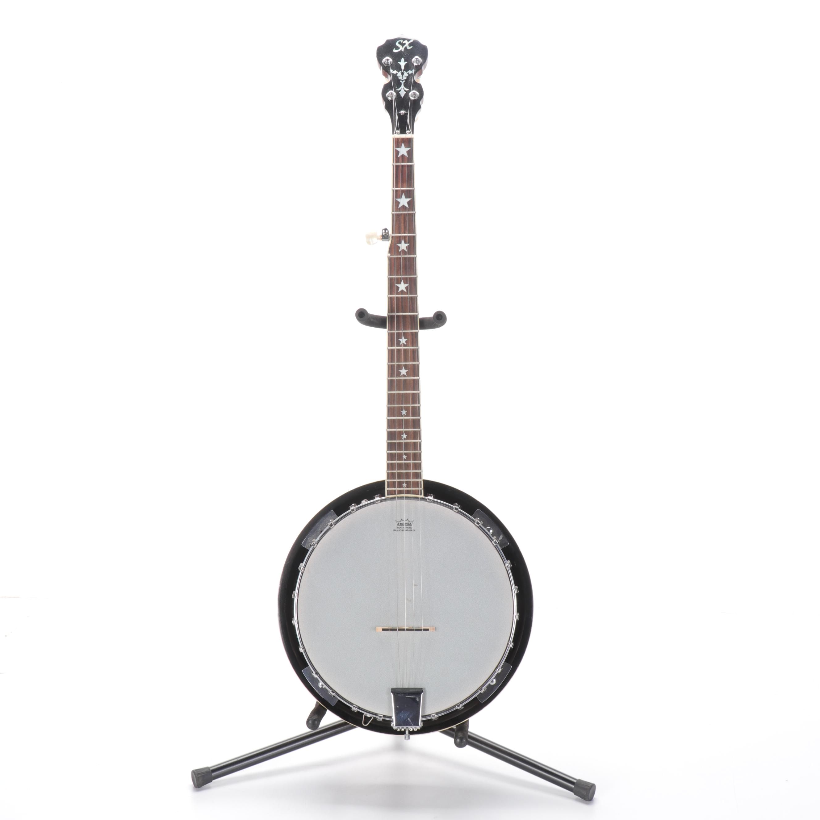 SX Guitars 5-String Closed Back Banjo with Nylon Bag