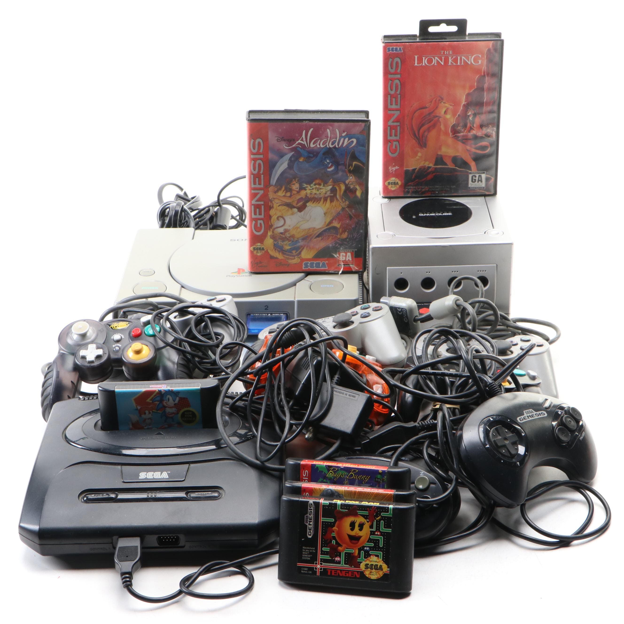 PlayStation, GameCube, Sega Genesis Video Game Consoles, Games and Controllers