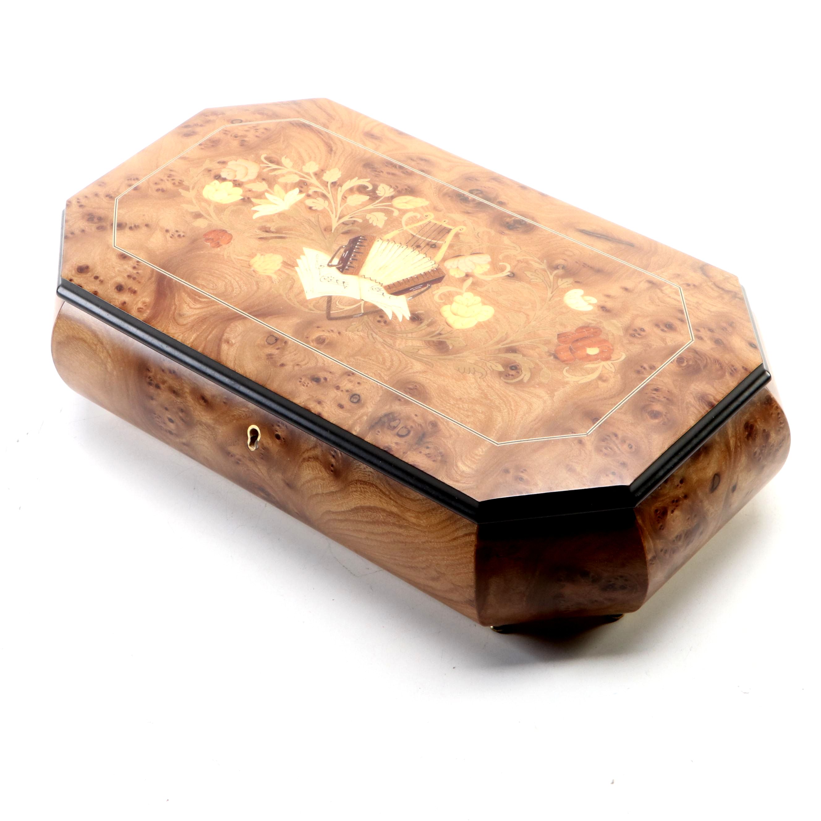 Italian Marquetry "Edelweiss" Music Box