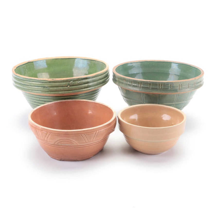 American Stoneware Mixing Bowls, Early to Mid 20th Century