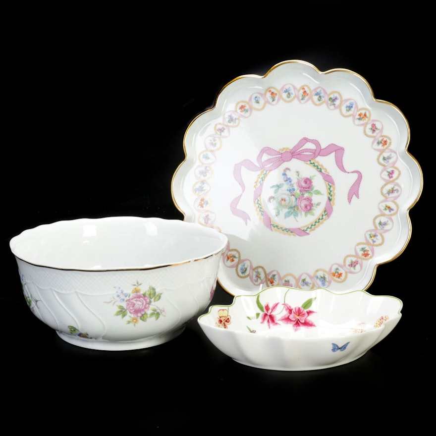 Lynn Chase "Fantasia," with  Limoges and Hollohaza Porcelain Serveware