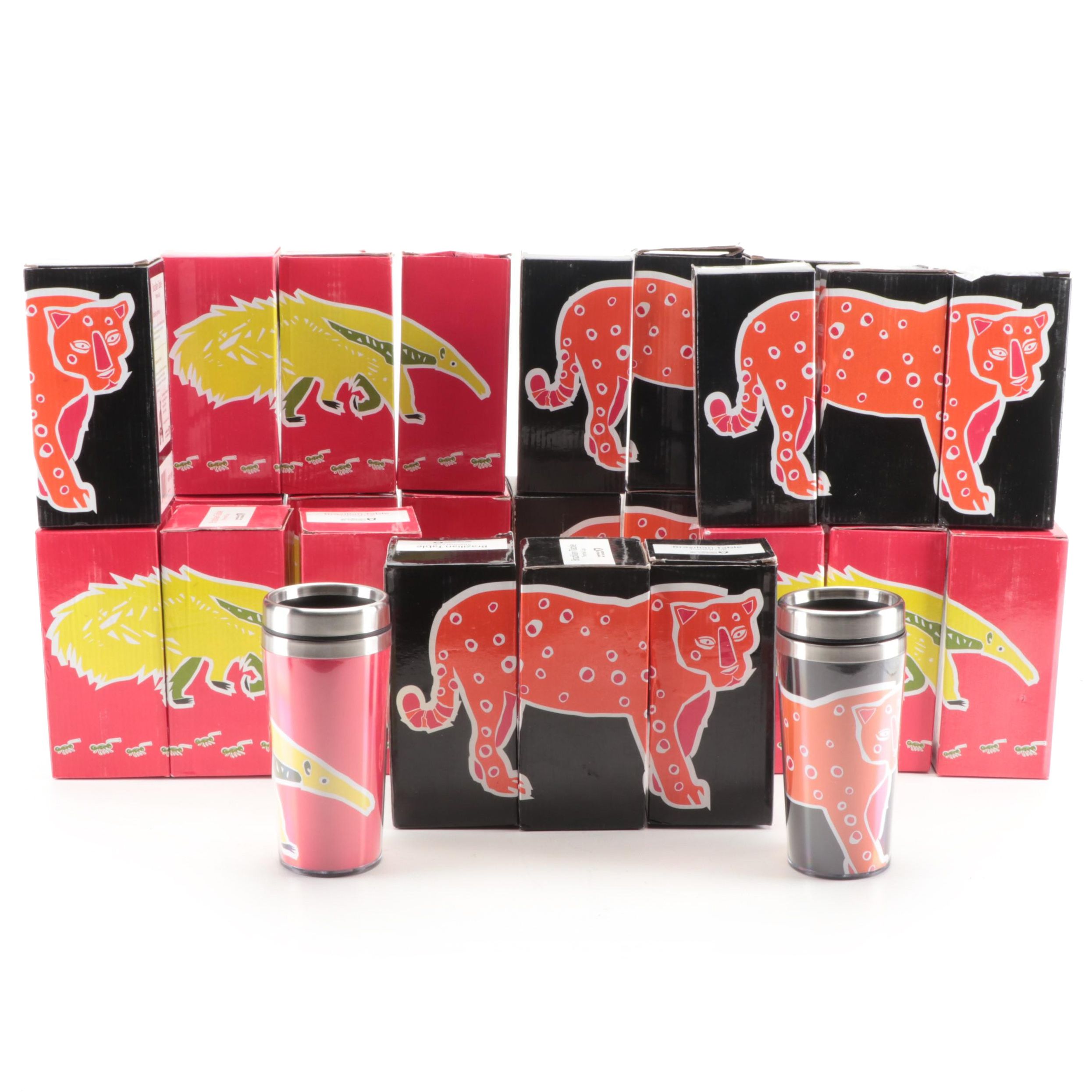 Rosenbaum for Macy's "Brazilian Table" Leopard and Anteater Thermal Travel Mugs