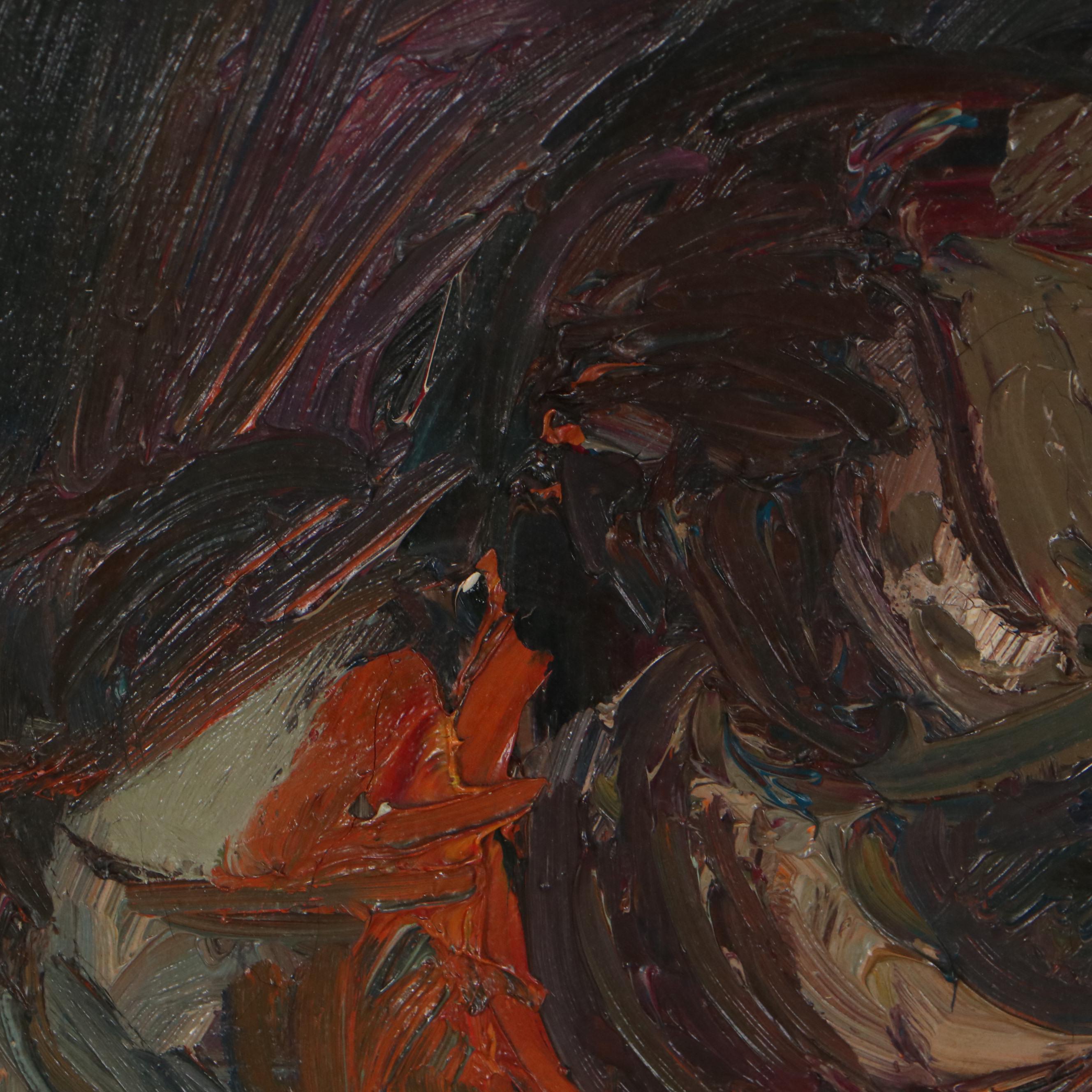 George Deem Abstract Portrait Oil Painting, 1961