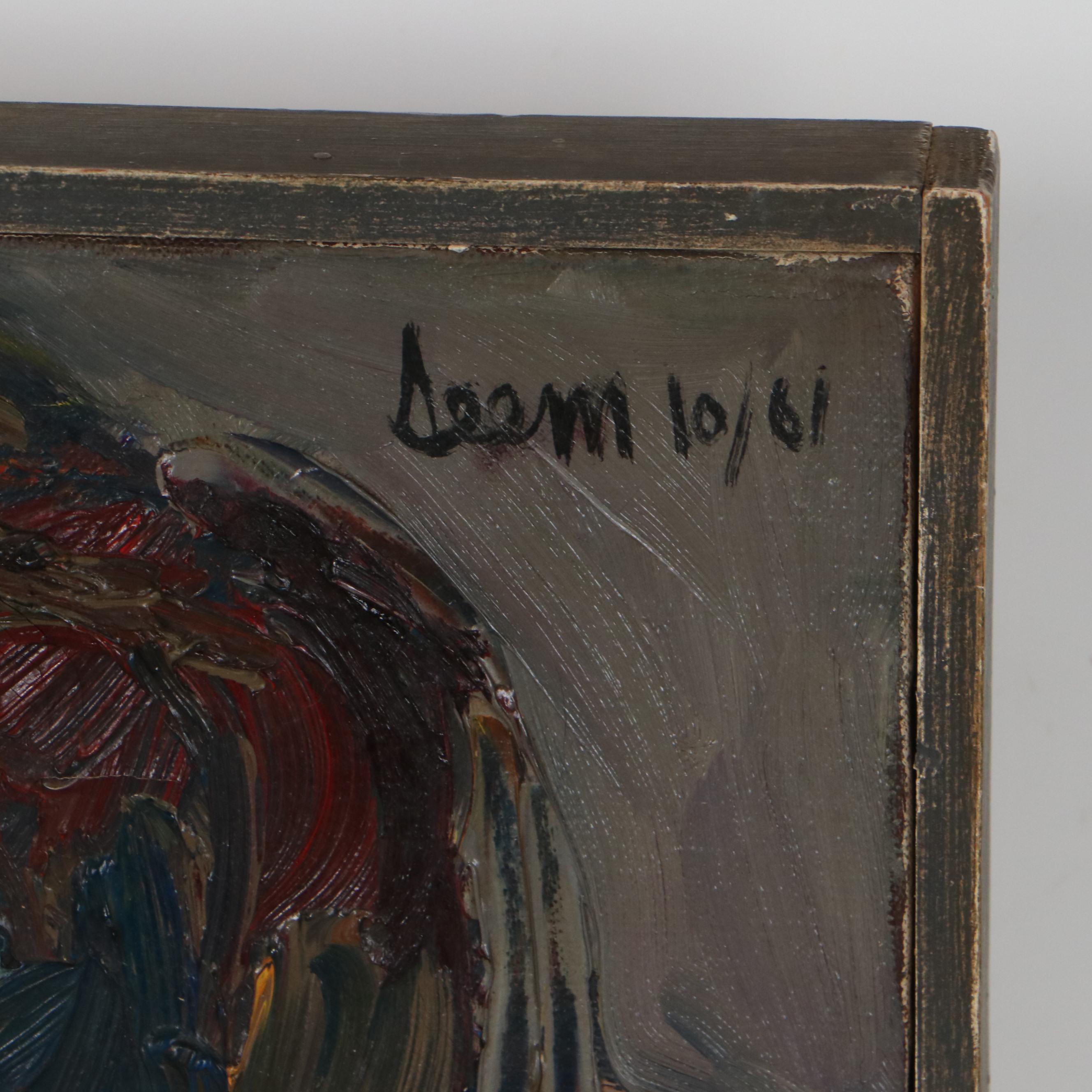 George Deem Abstract Portrait Oil Painting, 1961