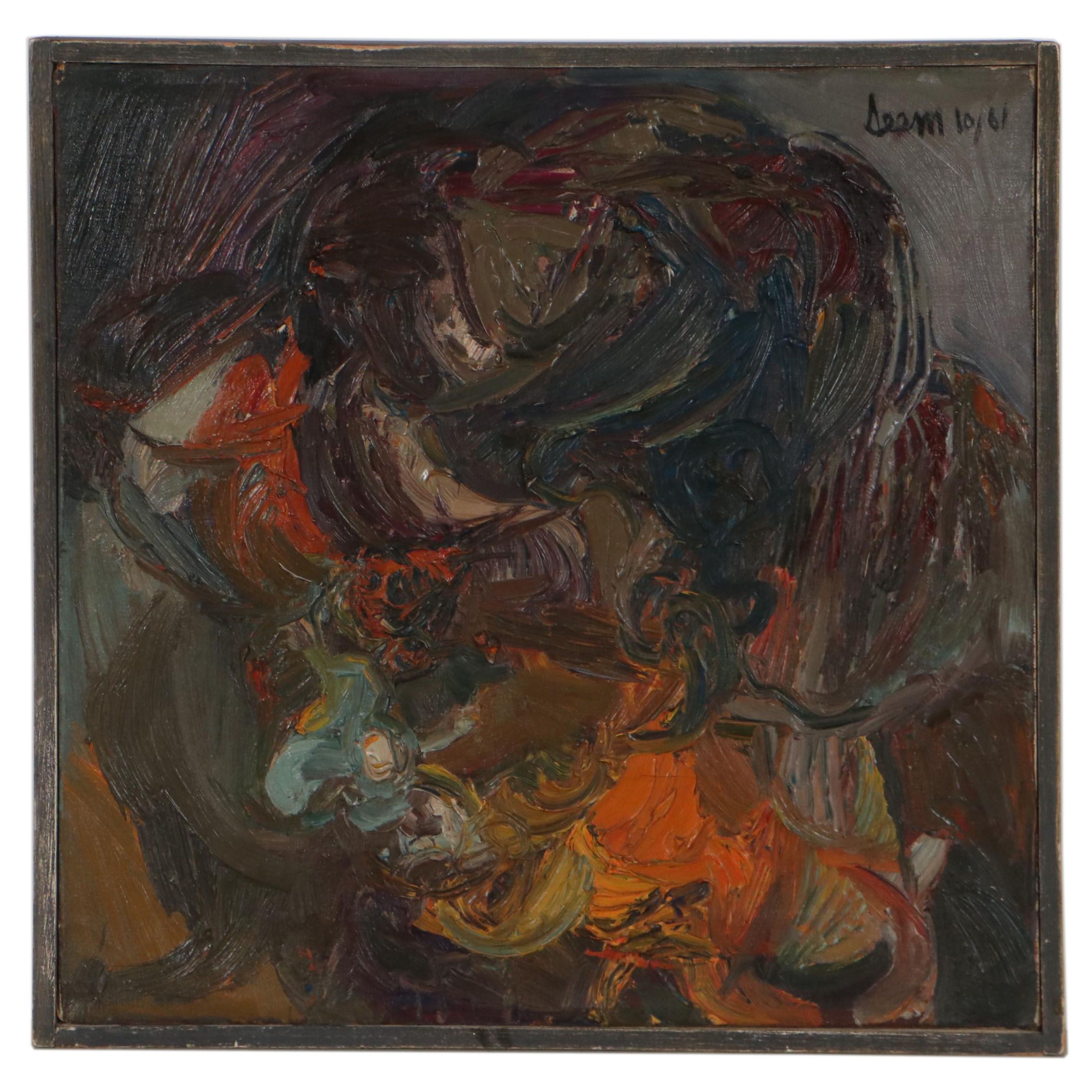 George Deem Abstract Portrait Oil Painting, 1961