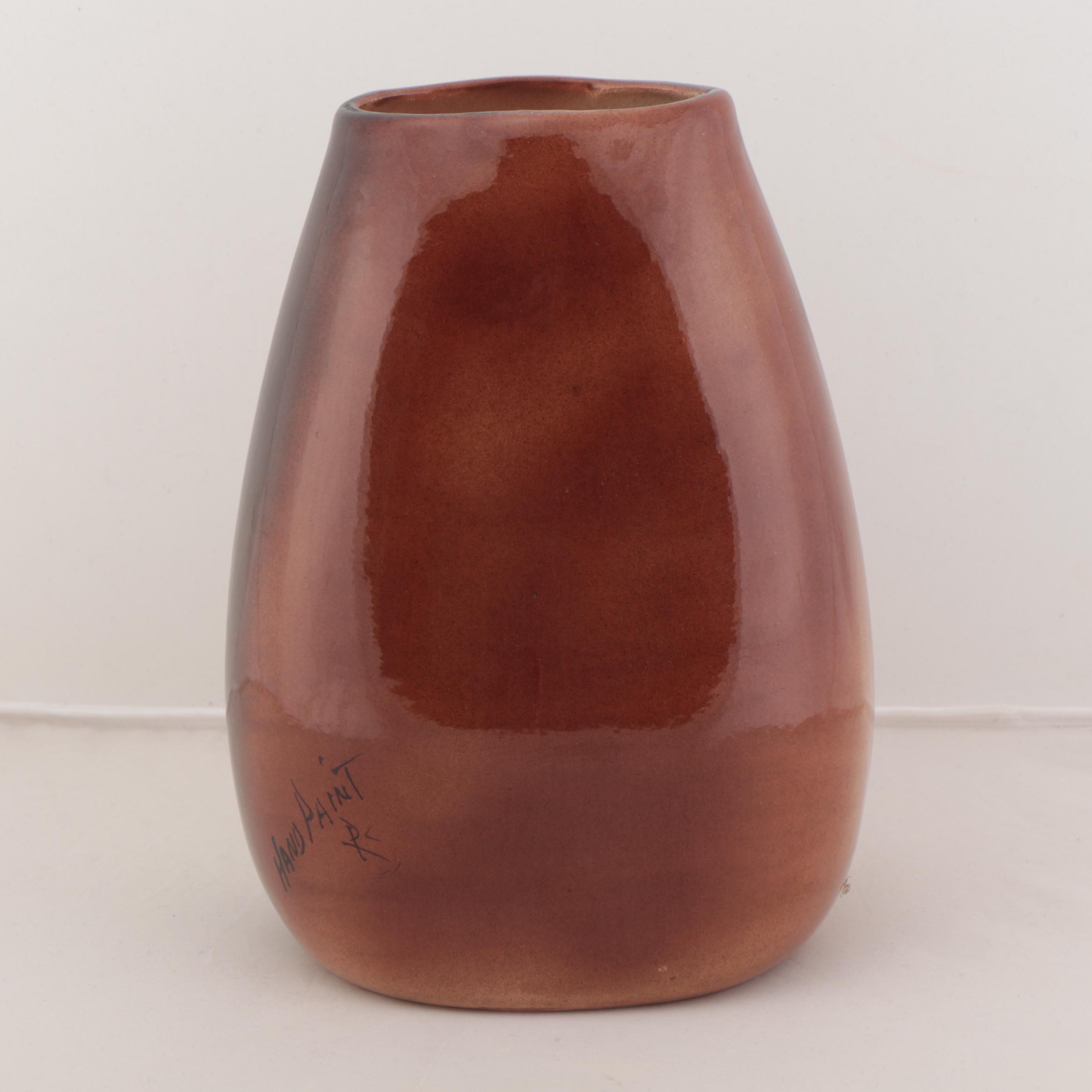 Rick Wisecarver Hand-Painted Wihoa Earthenware Vase, 1997