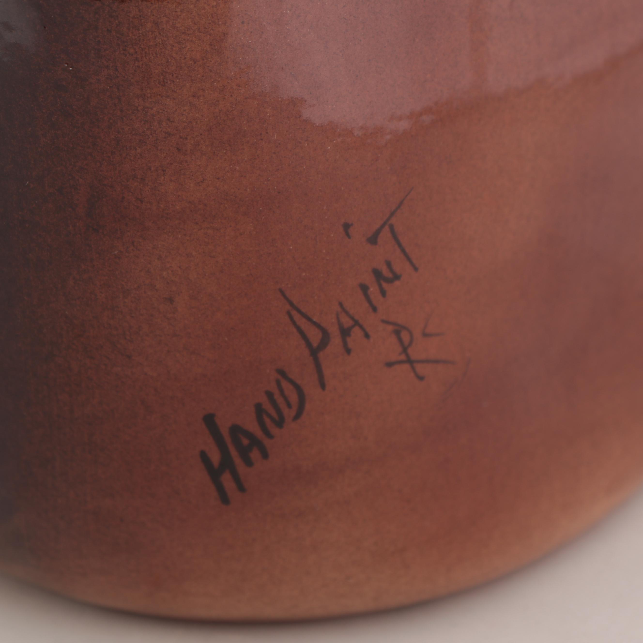 Rick Wisecarver Hand-Painted Wihoa Earthenware Vase, 1997