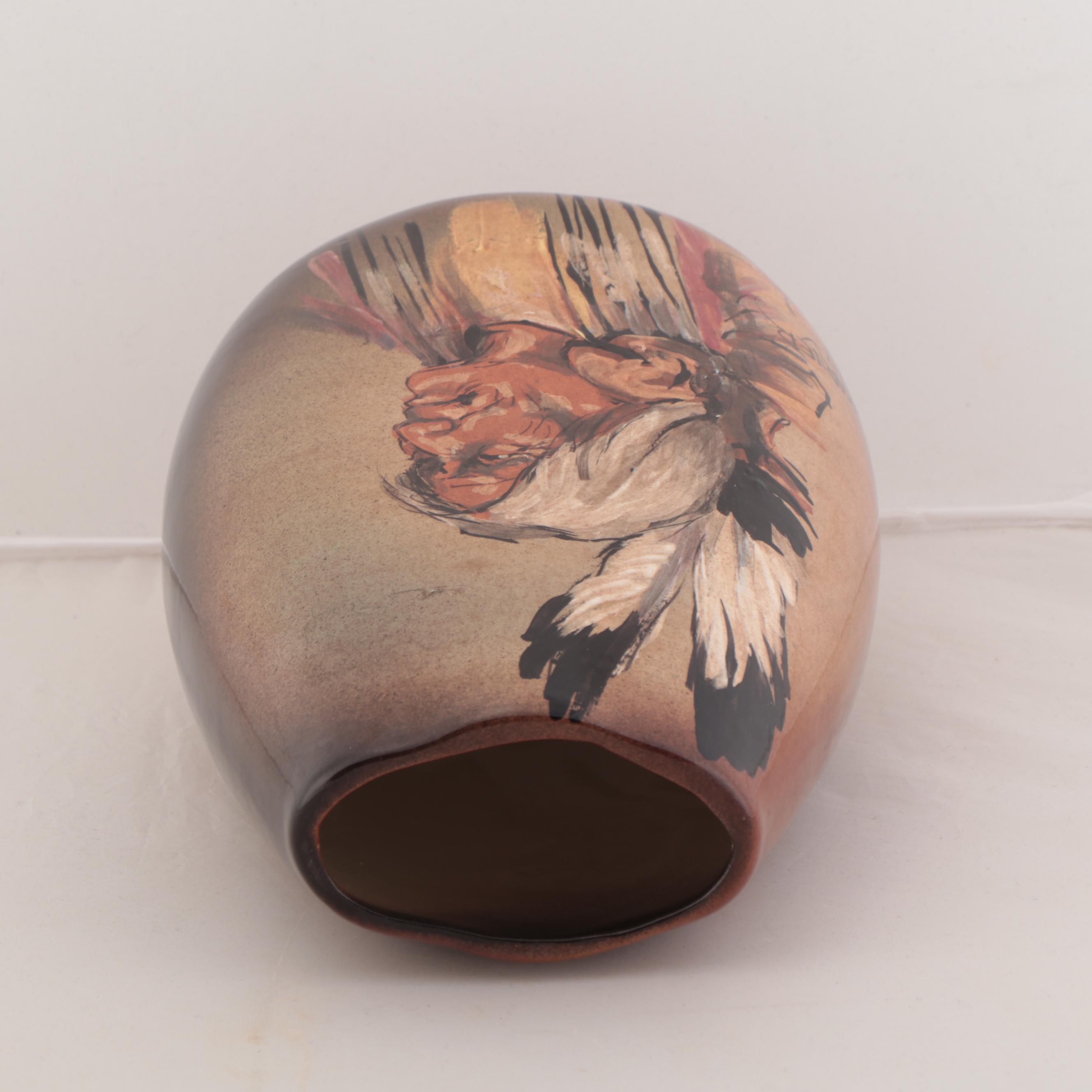 Rick Wisecarver Hand-Painted Wihoa Earthenware Vase, 1997