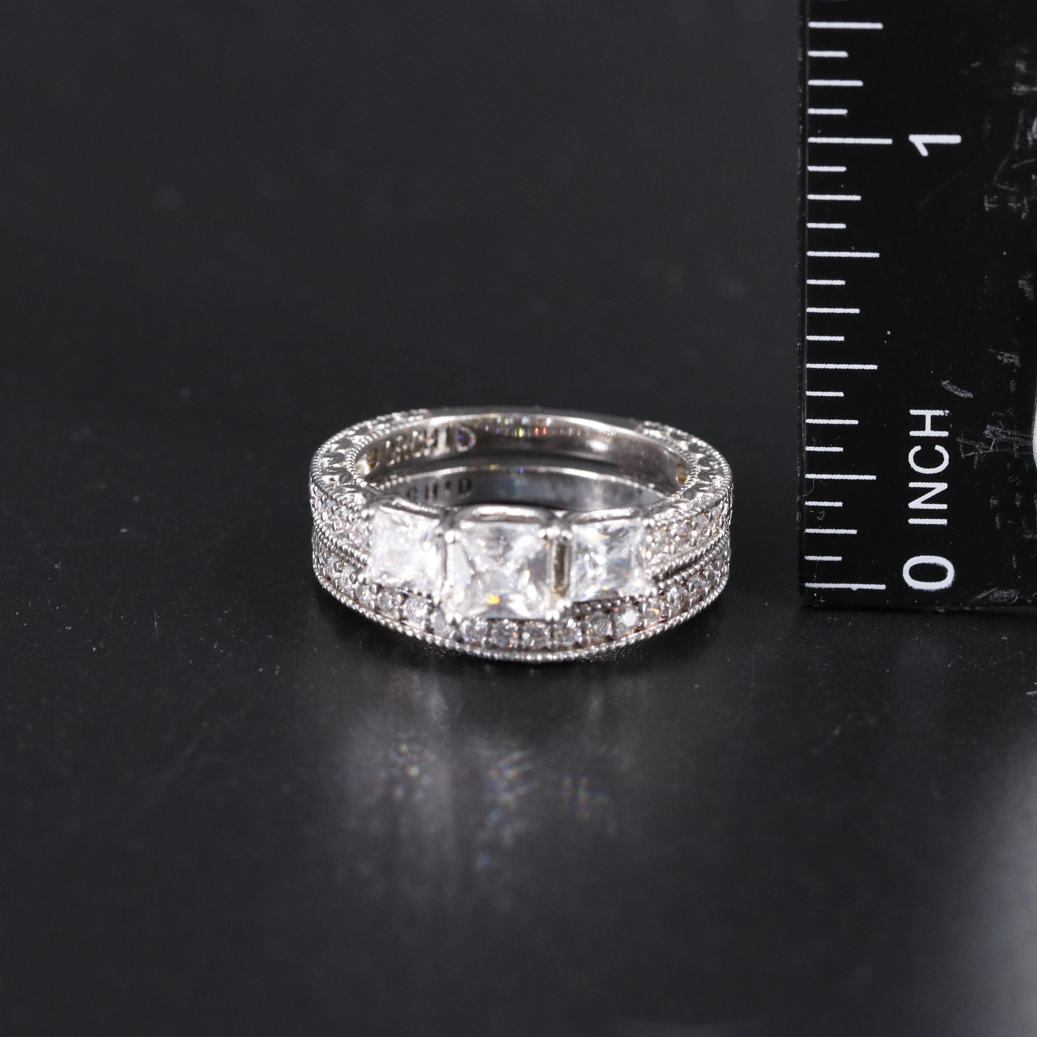 Cubic Zirconia Ring and Enhancer Band