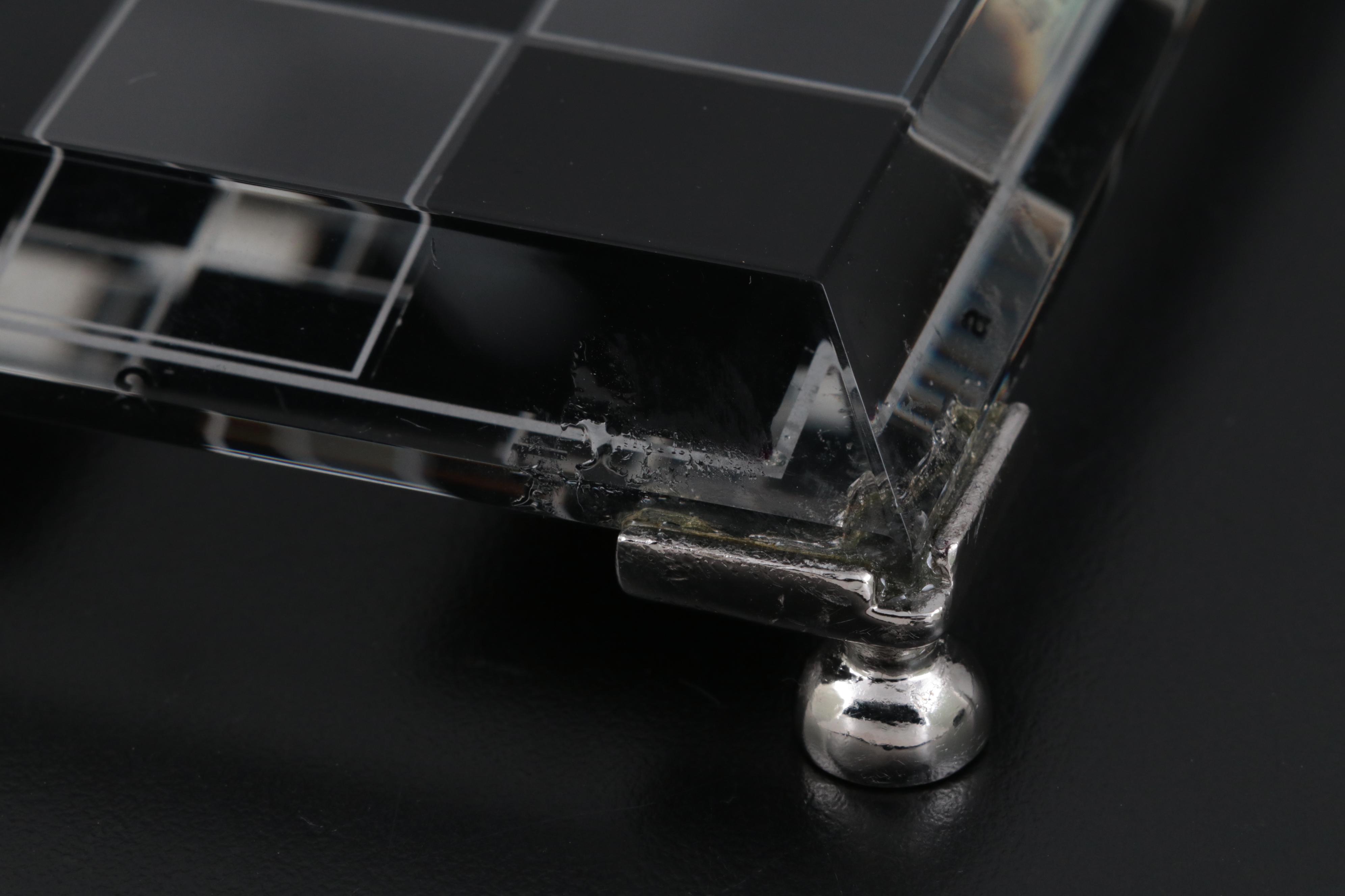 24K Gold Plate, Silver Plate and Crystal Chess Set Crystal Chess Board