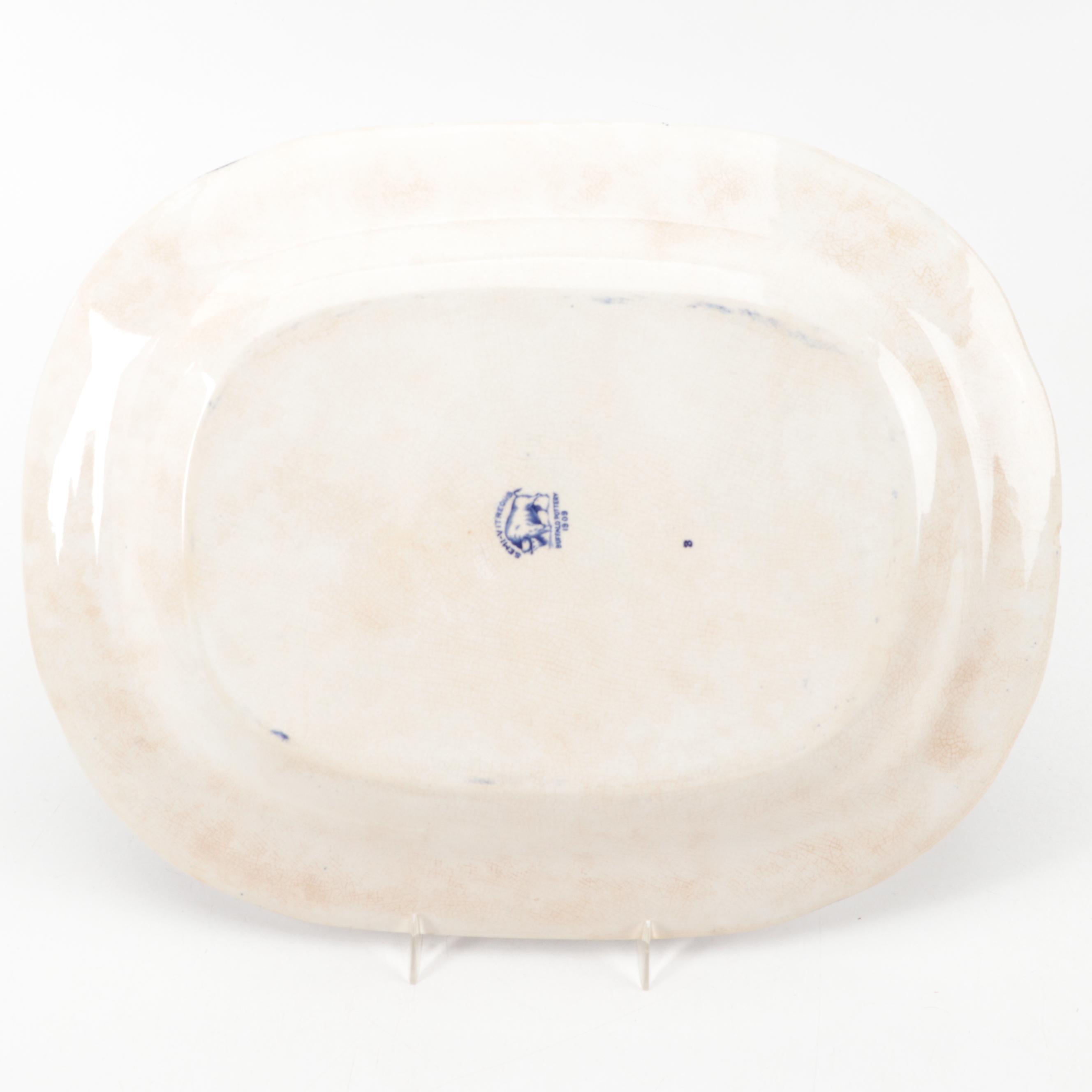 Old Hall and Buffalo Pottery "Blue Willow" Earthenware Platters