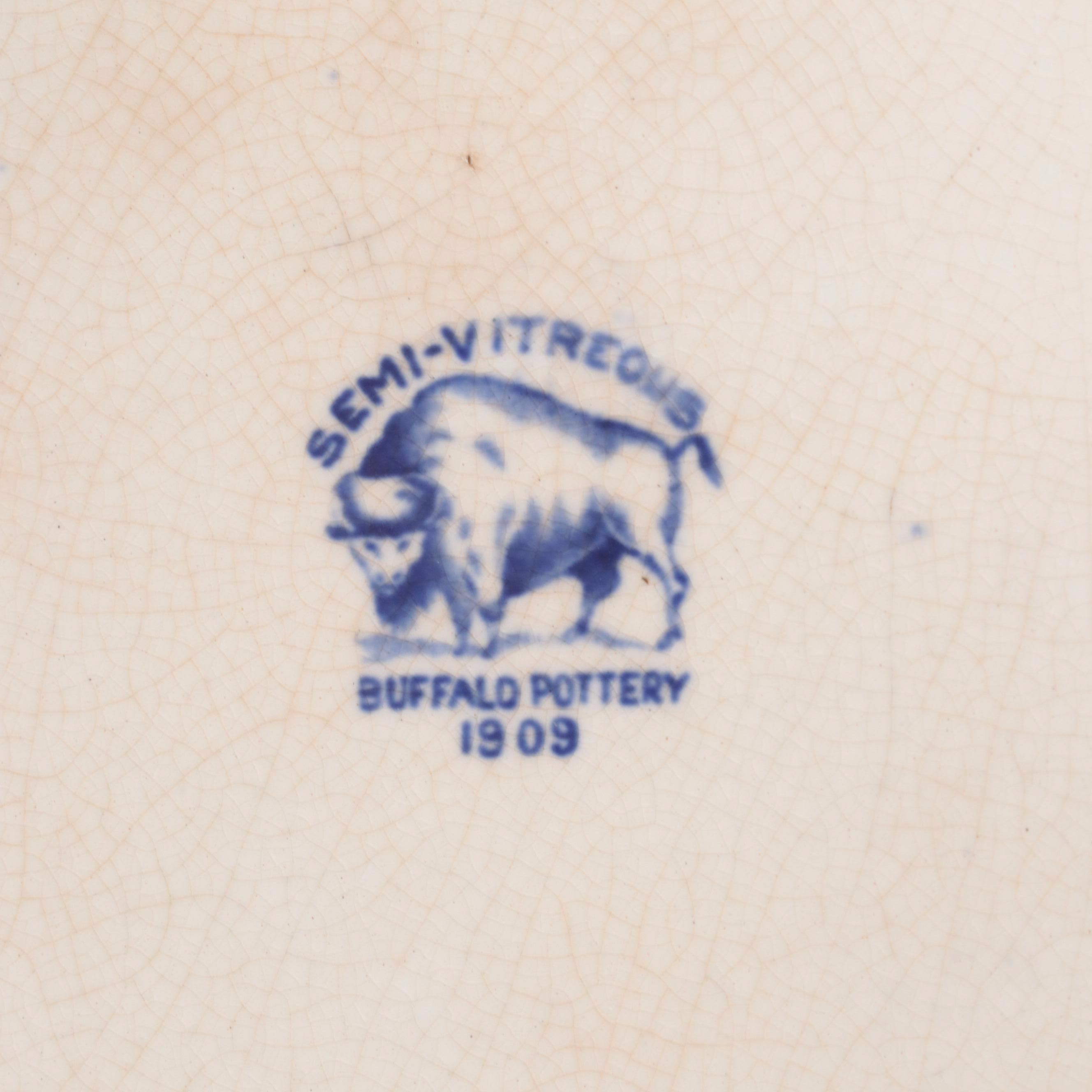 Old Hall and Buffalo Pottery "Blue Willow" Earthenware Platters