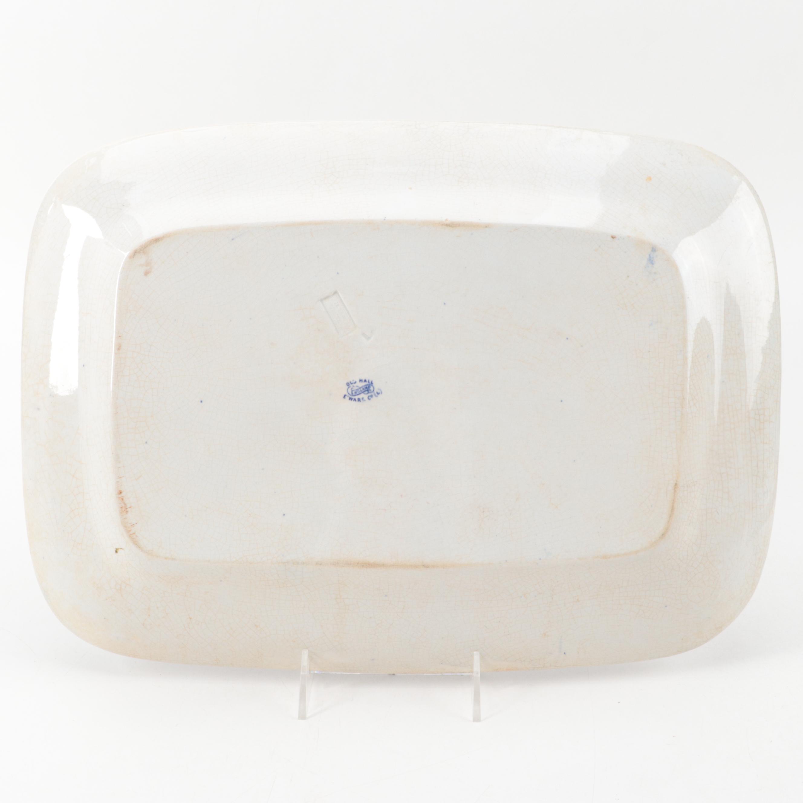 Old Hall and Buffalo Pottery "Blue Willow" Earthenware Platters