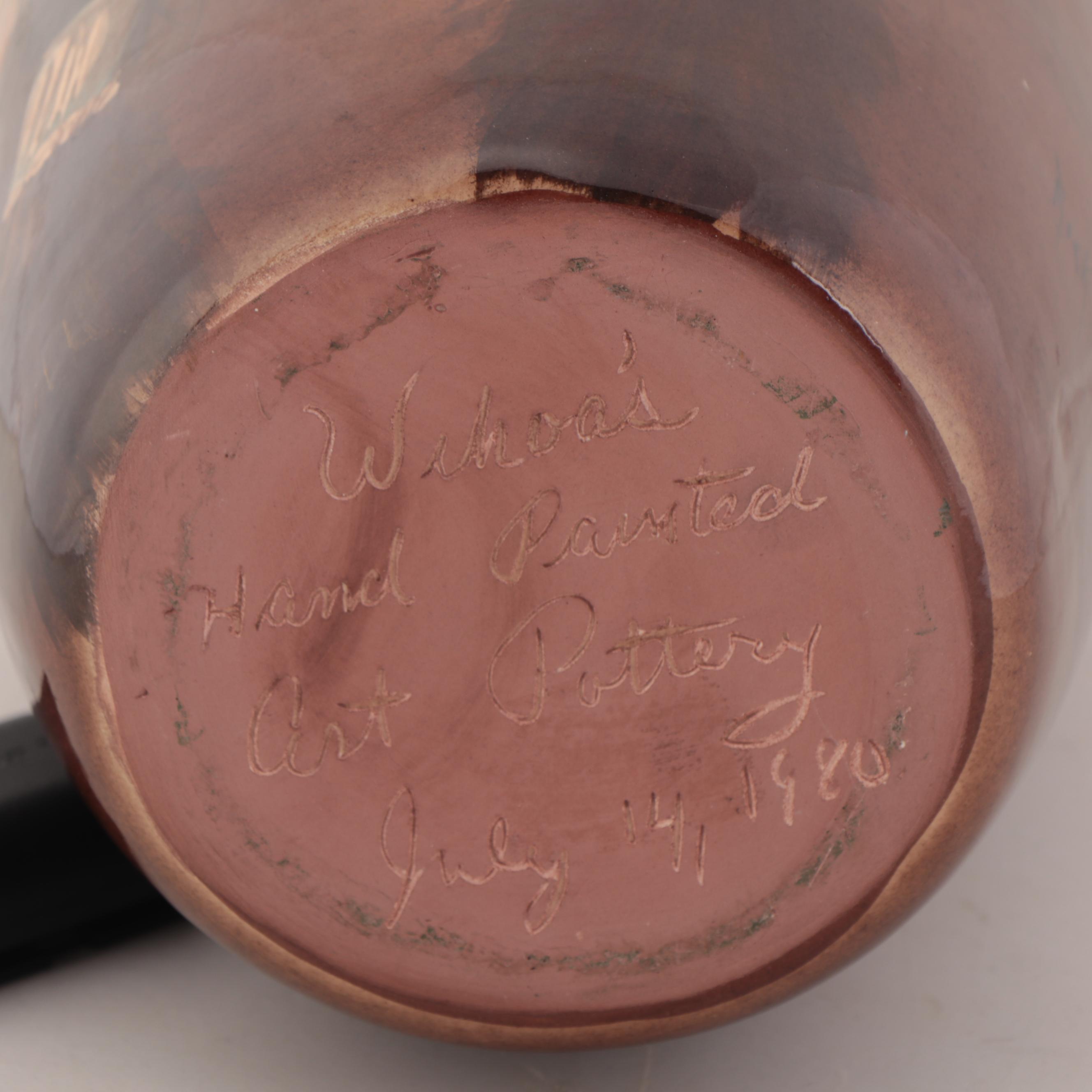 Rick Wisecarver Hand-Painted Wihoa Earthenware Vase, 1980