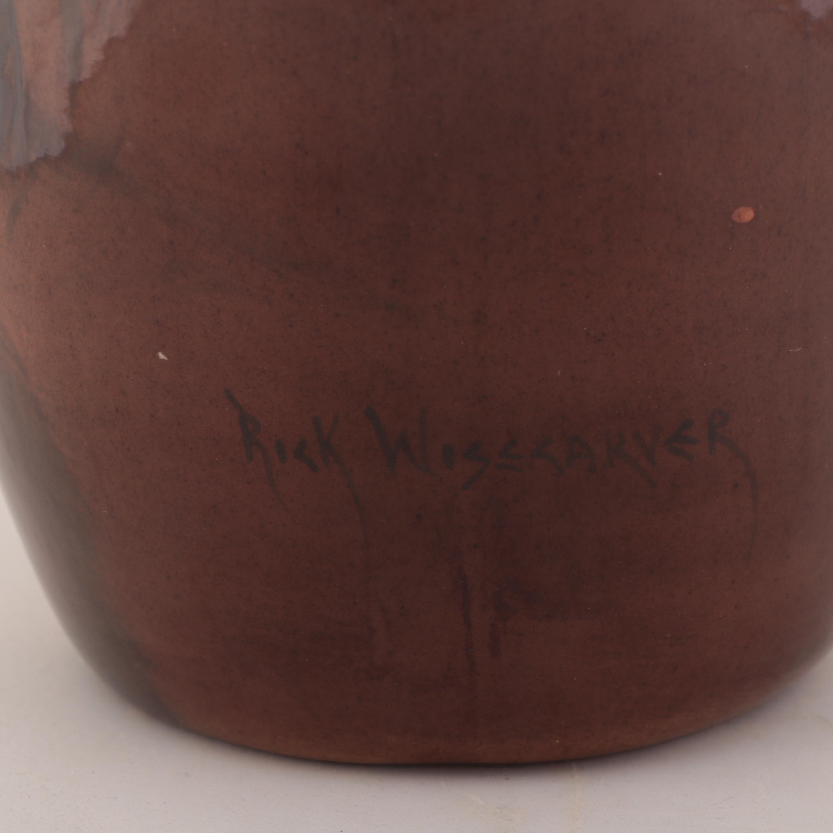 Rick Wisecarver Hand-Painted Wihoa Earthenware Vase, 1980