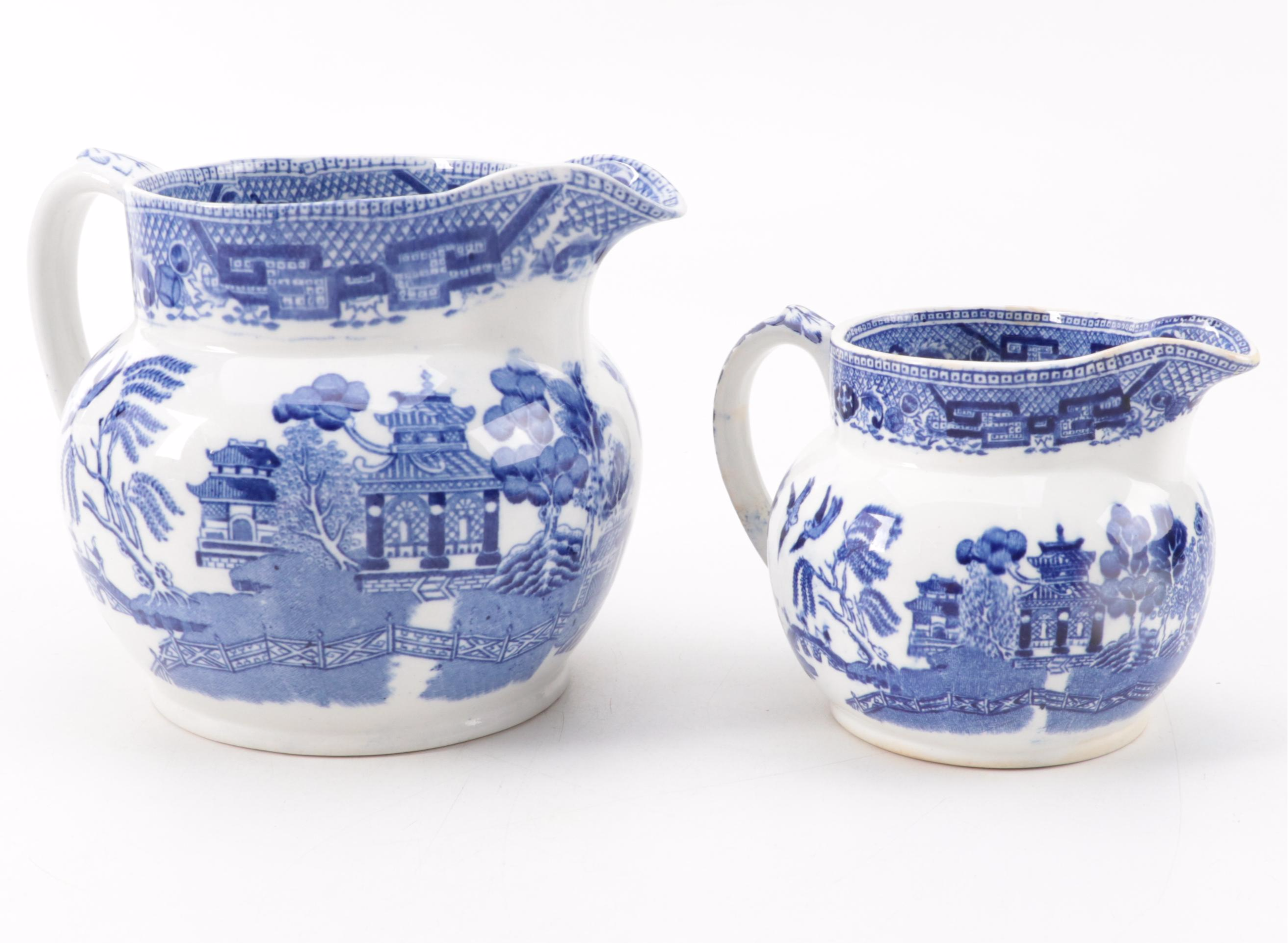 Wedgwood "Willow Blue" Tureen with Other English Blue Willow Tableware