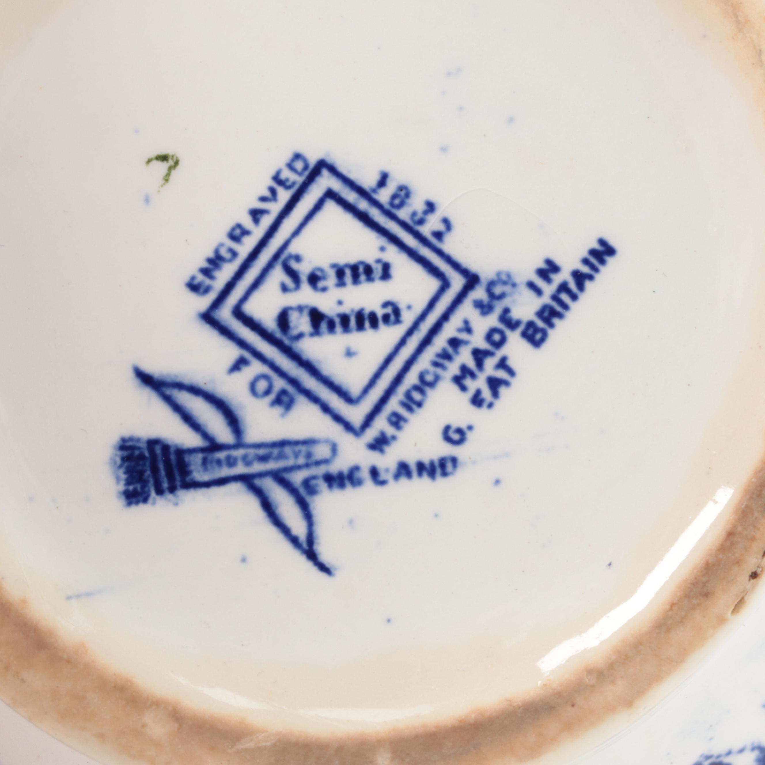 Wedgwood "Willow Blue" Tureen with Other English Blue Willow Tableware