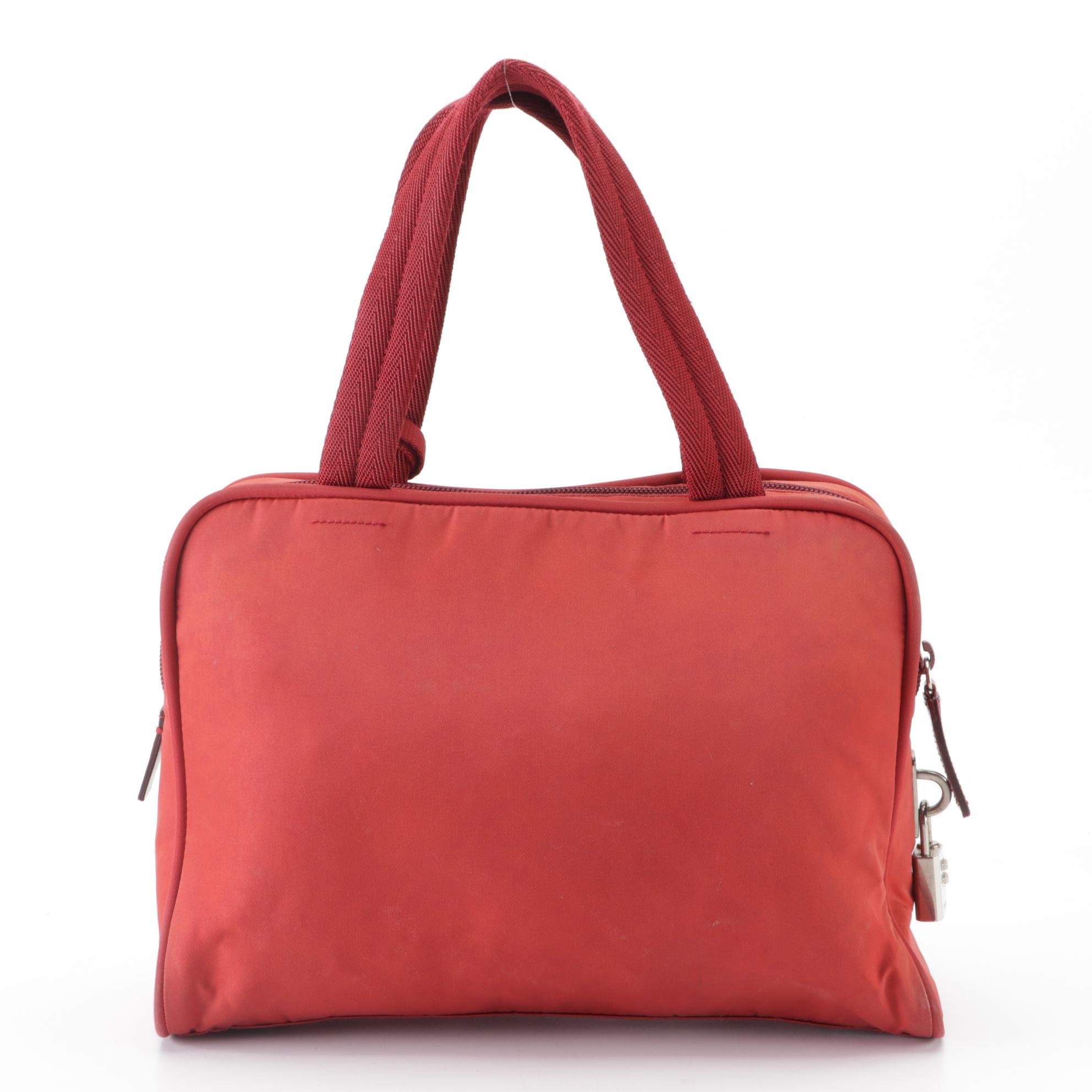 Prada Handbag in Red Twill Nylon