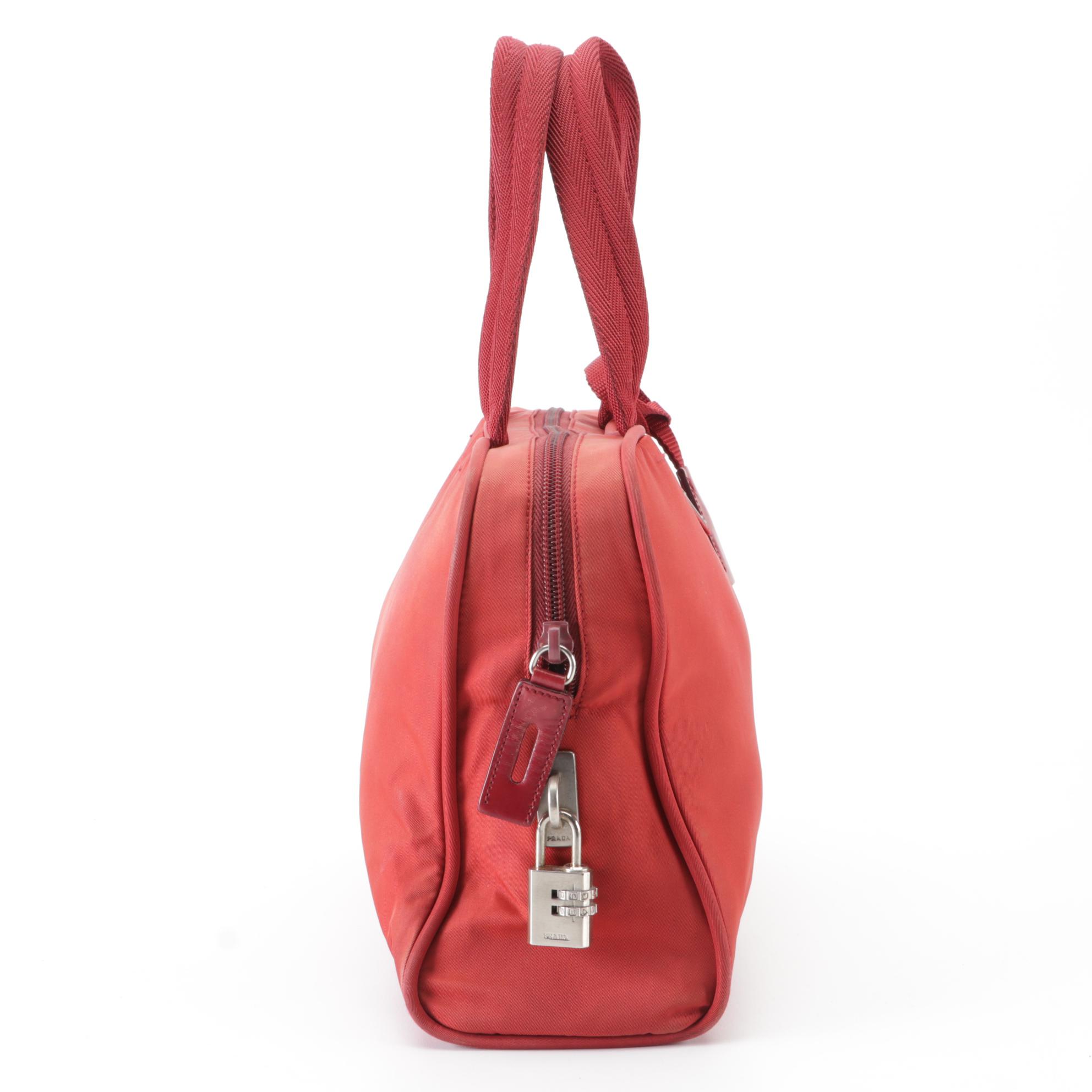 Prada Handbag in Red Twill Nylon