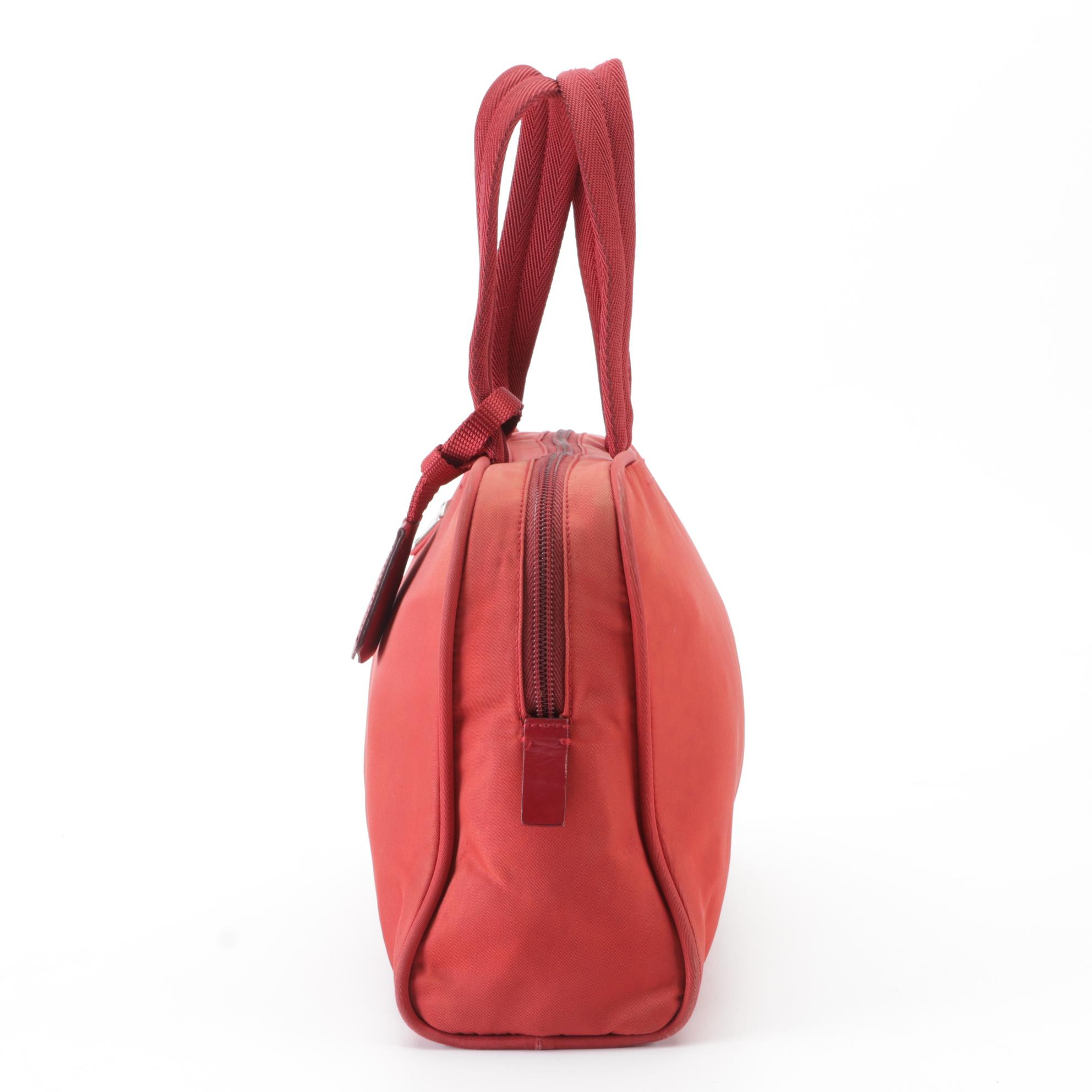 Prada Handbag in Red Twill Nylon