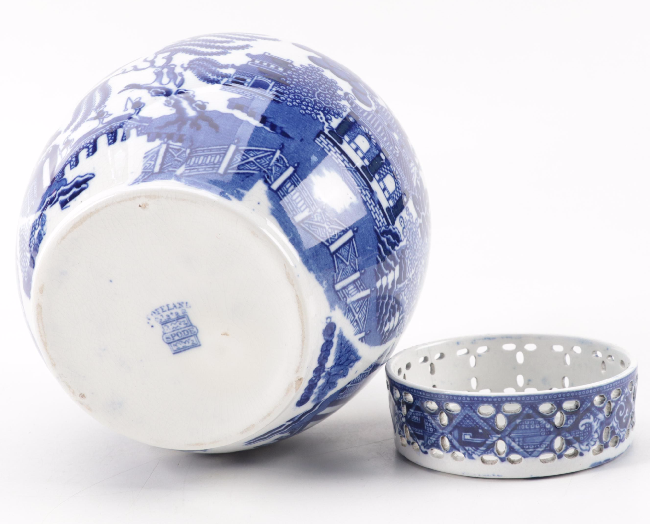 Wedgwood "Willow Blue" Tureen with Other English Blue Willow Tableware