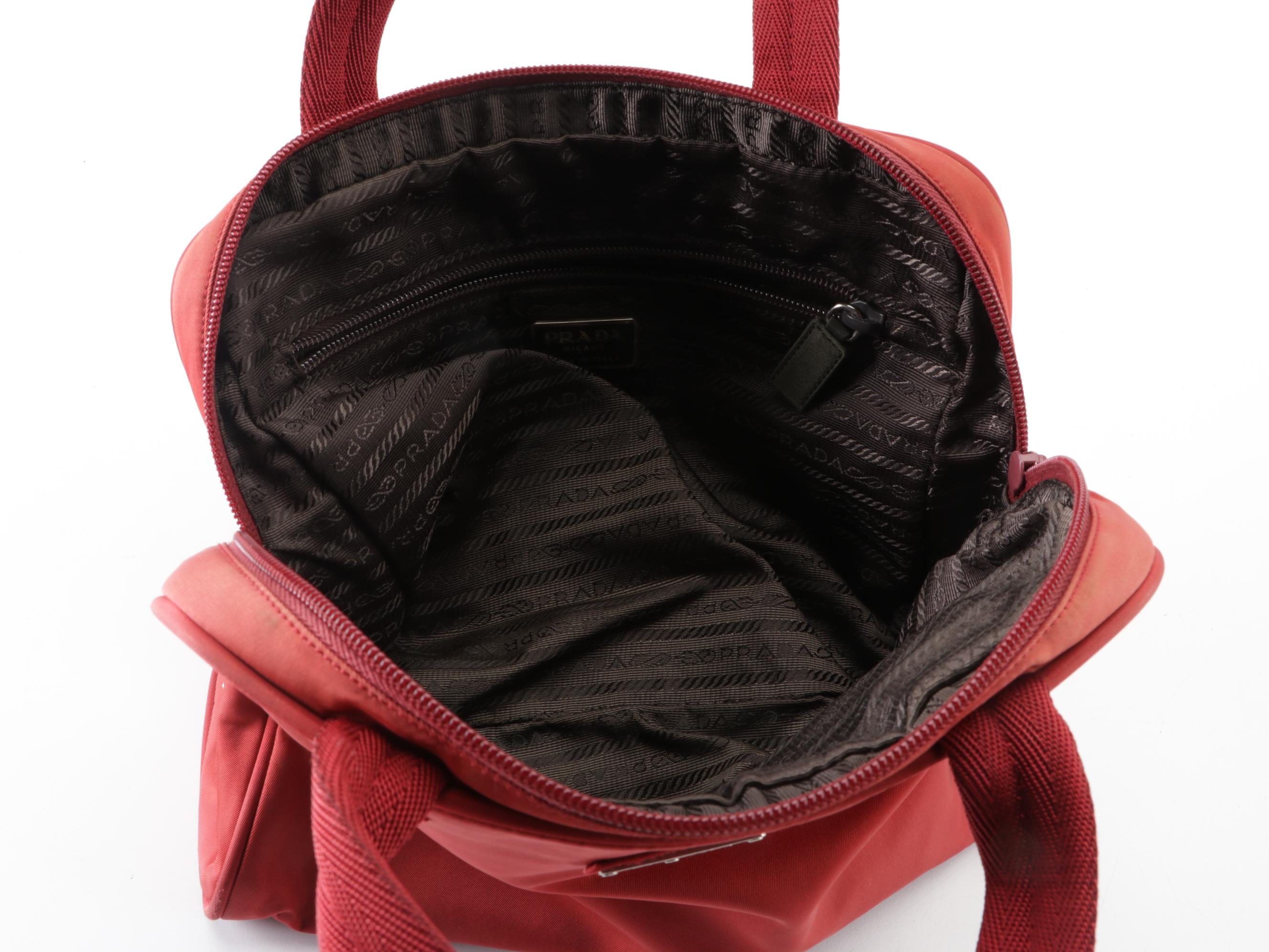 Prada Handbag in Red Twill Nylon