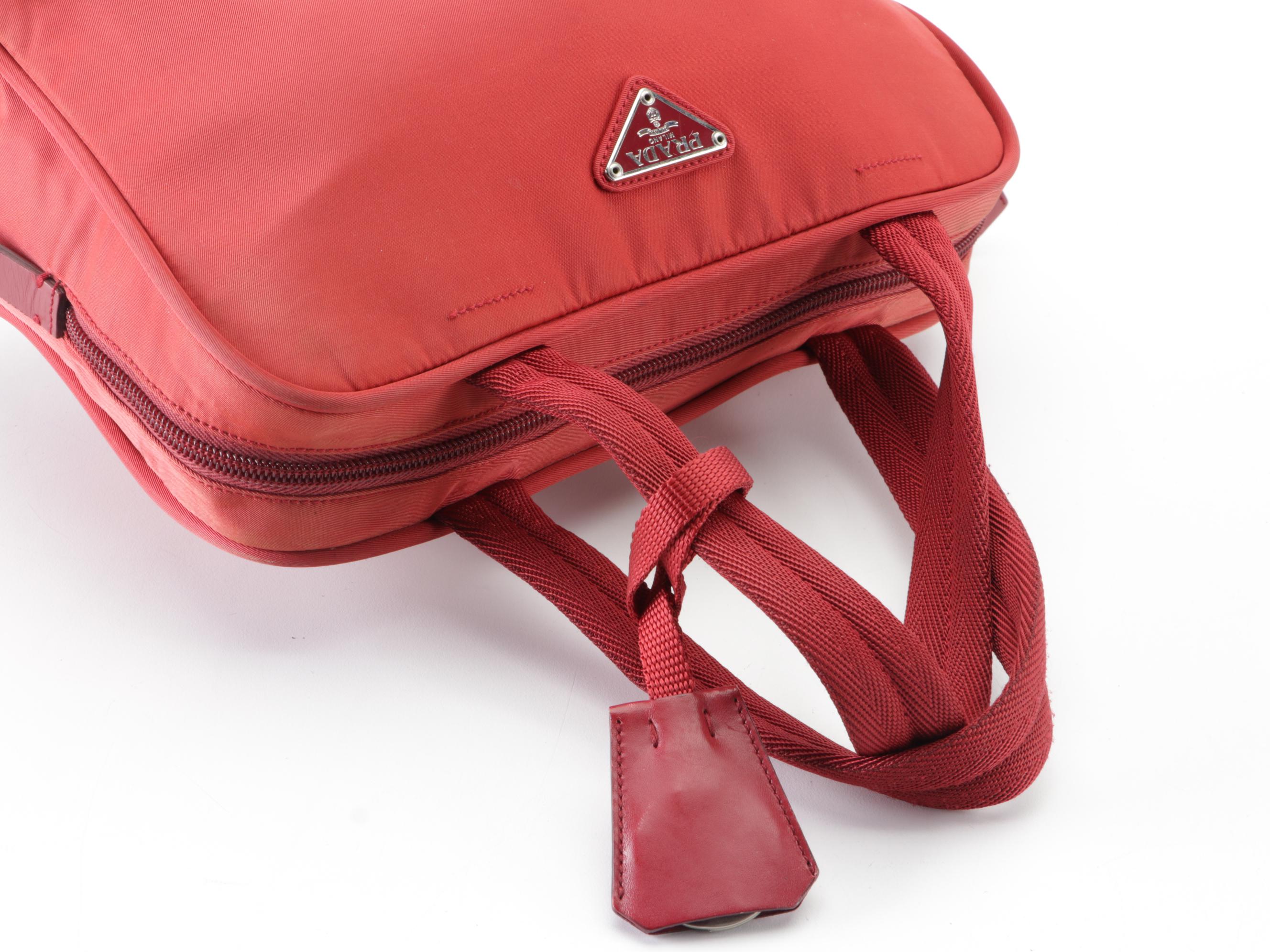 Prada Handbag in Red Twill Nylon