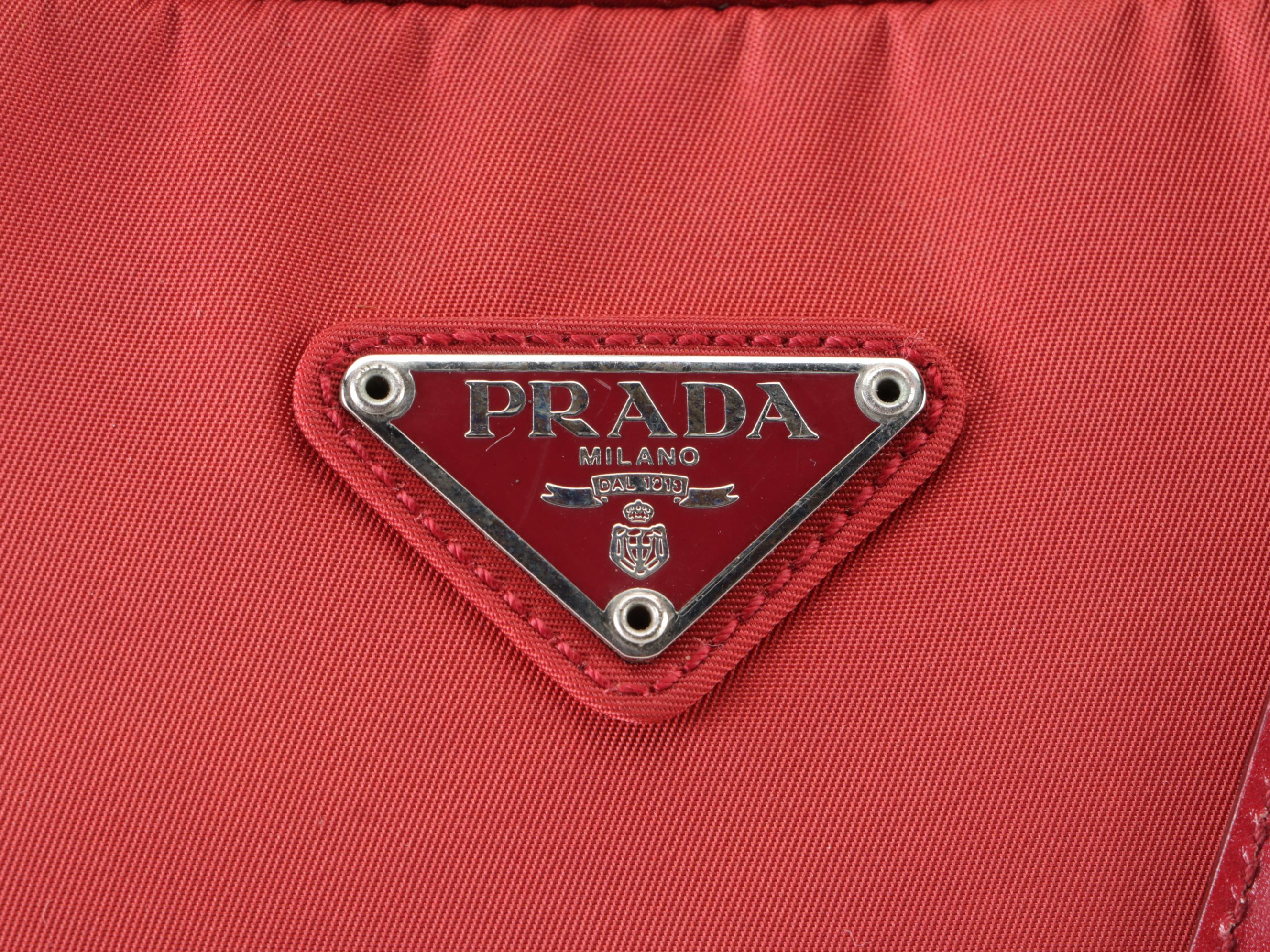 Prada Handbag in Red Twill Nylon