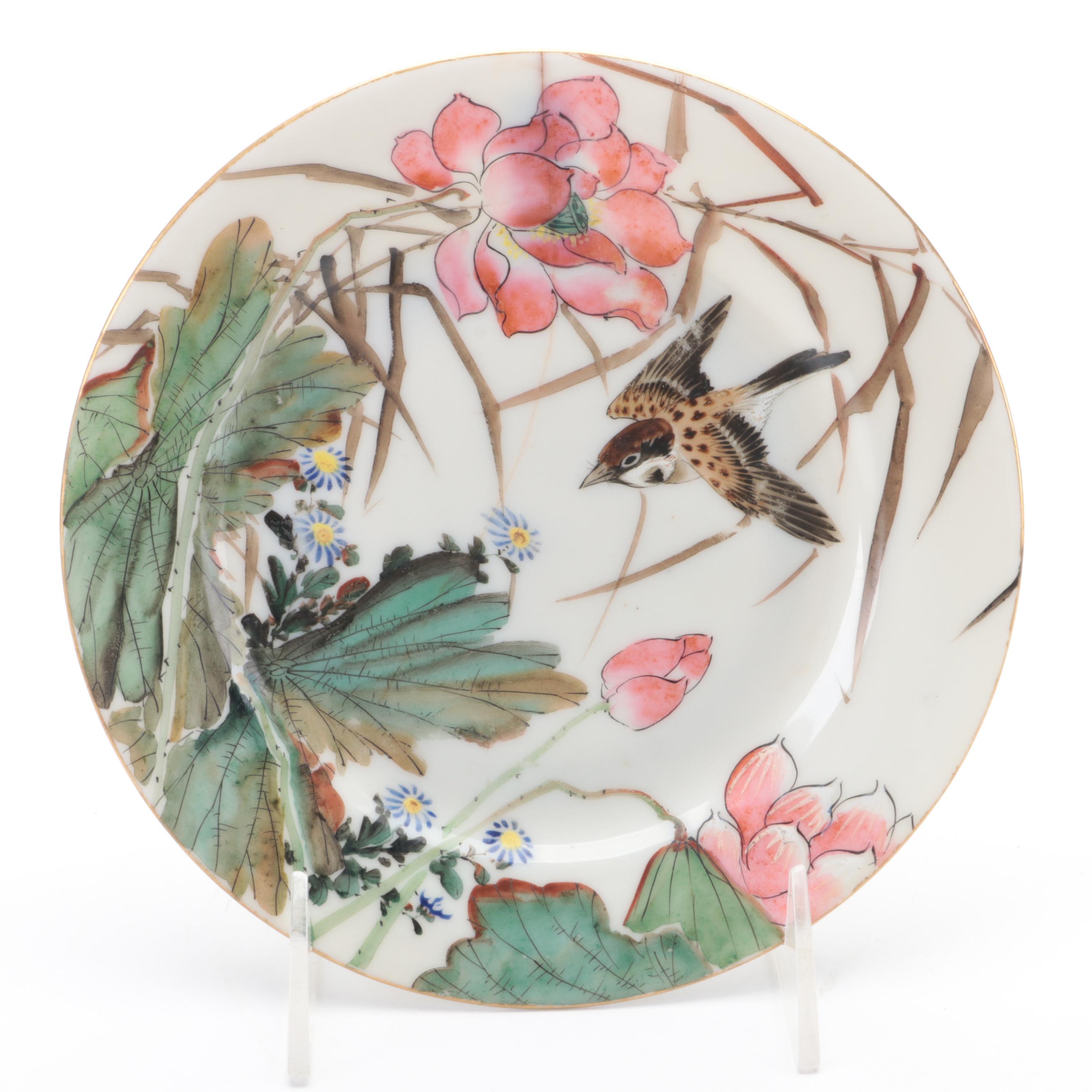 Japanese Yokohama Export Kutani Hand-Painted Porcelain Plates