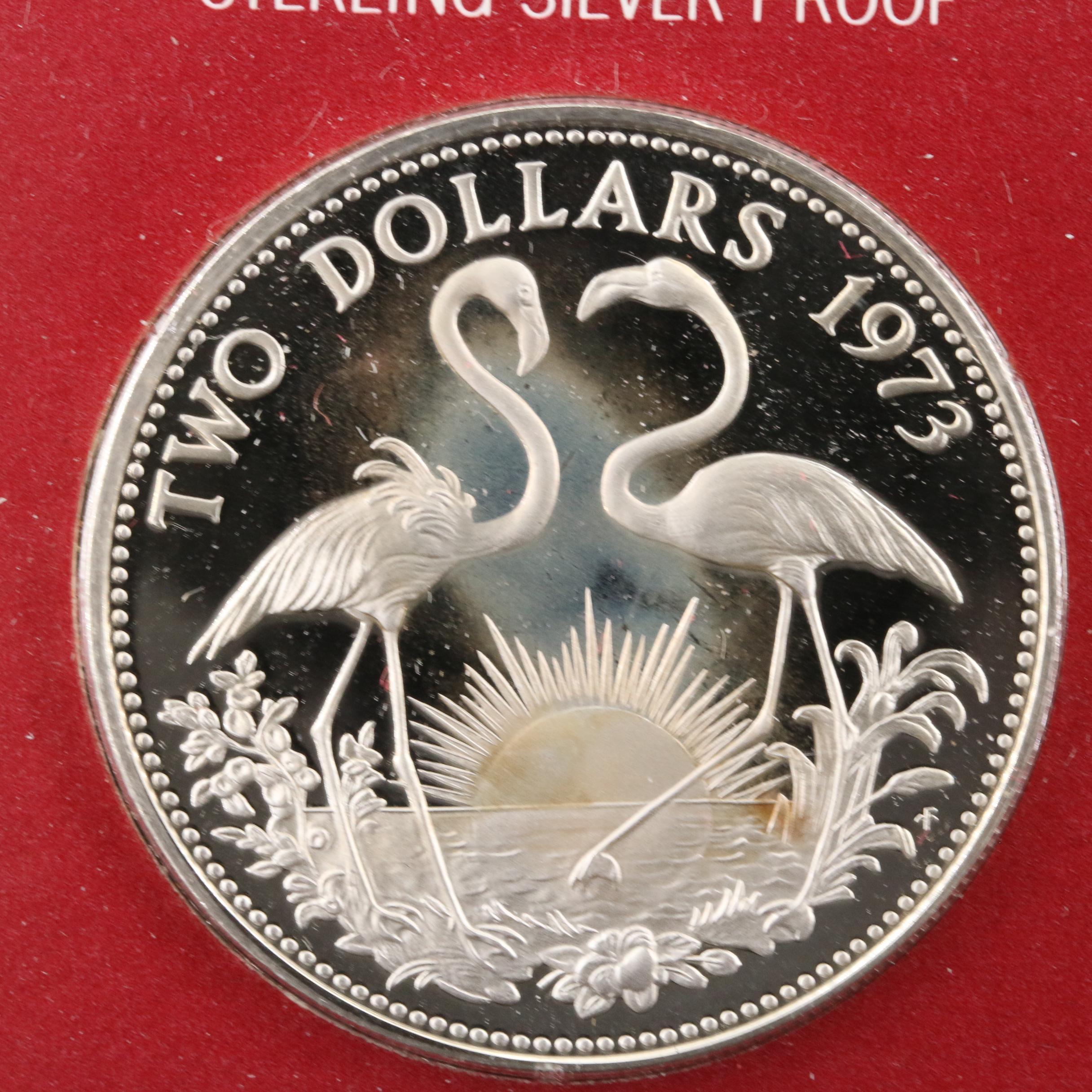 Three Bahama Islands $2 Sterling Silver Coins