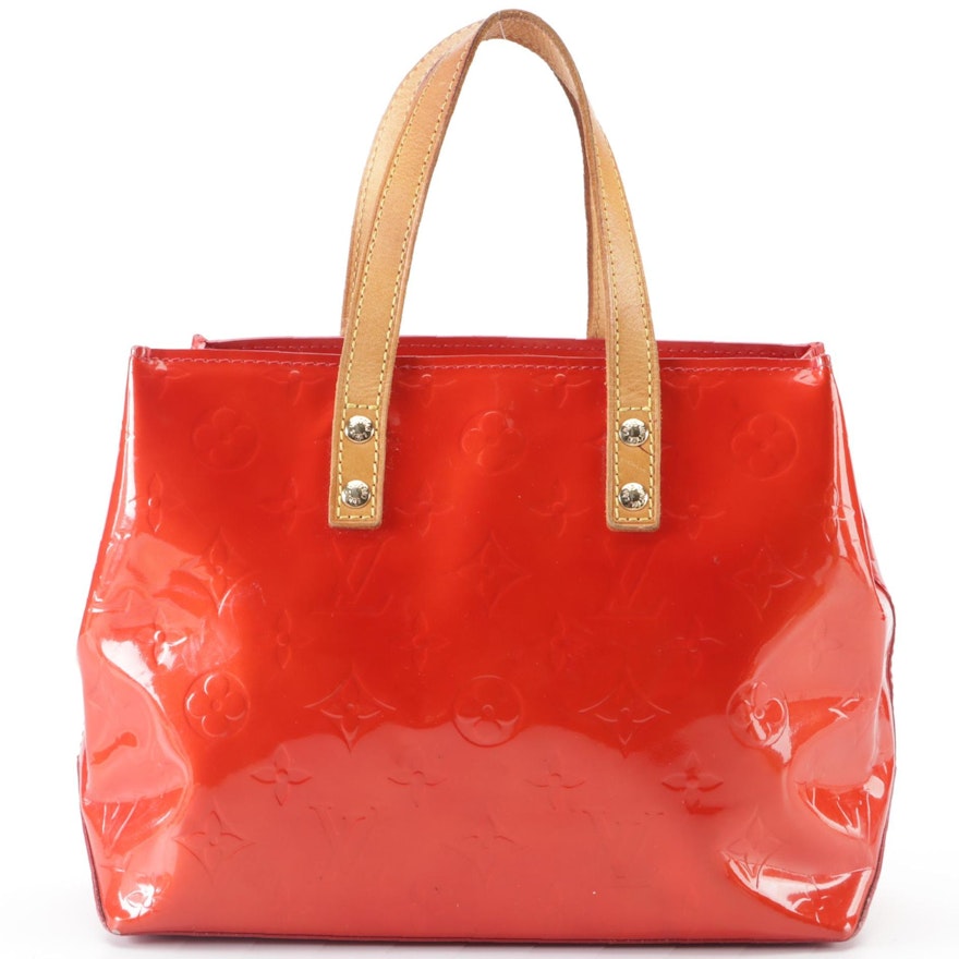 Louis Vuitton Reade PM Tote in Red Monogram Vernis and Vachetta Leather