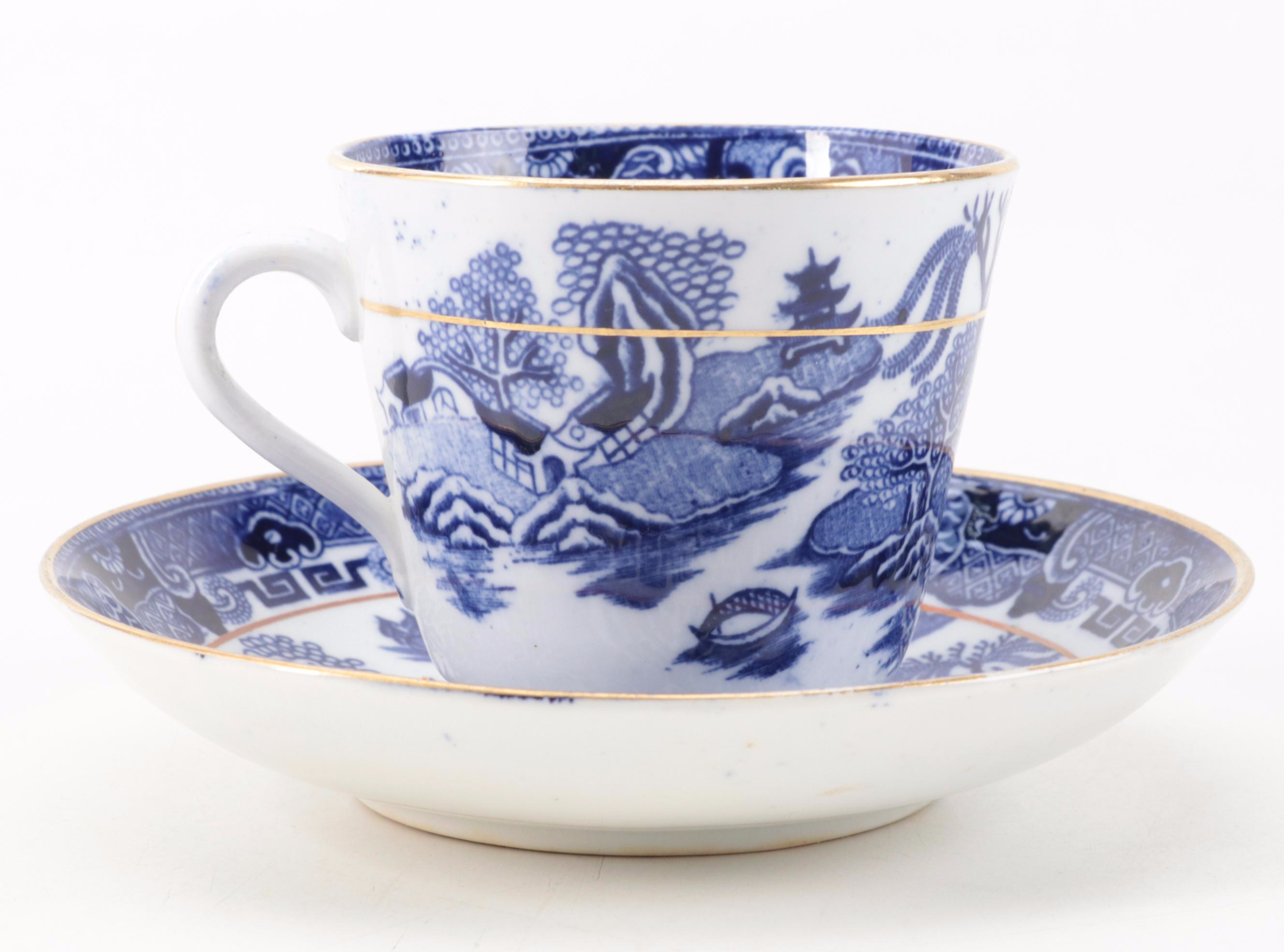Ridgways and Other Blue Willow Transferware Dinnerware, Late 19th/Early 20th C.