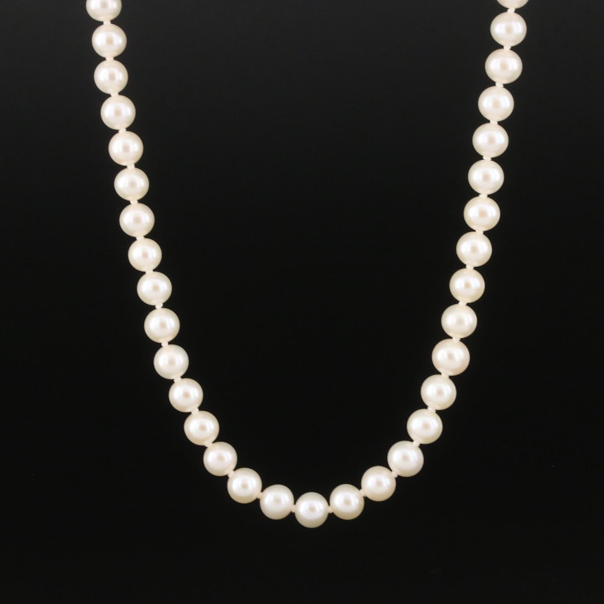 Blue Lagoon By Mikimoto Pearl Necklace with Sterling Clasp