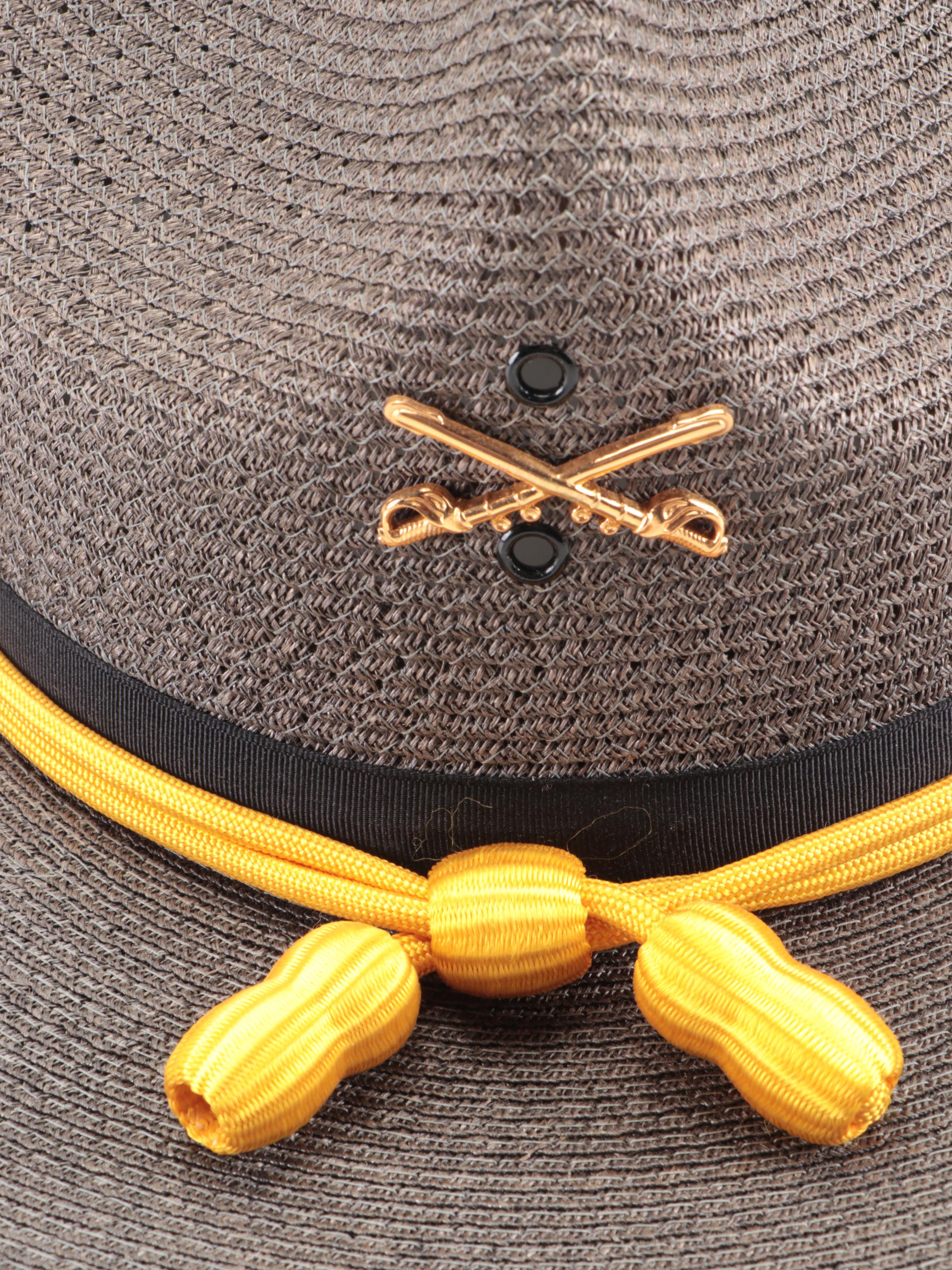 Stratton Campaign Hat With Cavalry Insignia, Mid-Late 20th Century