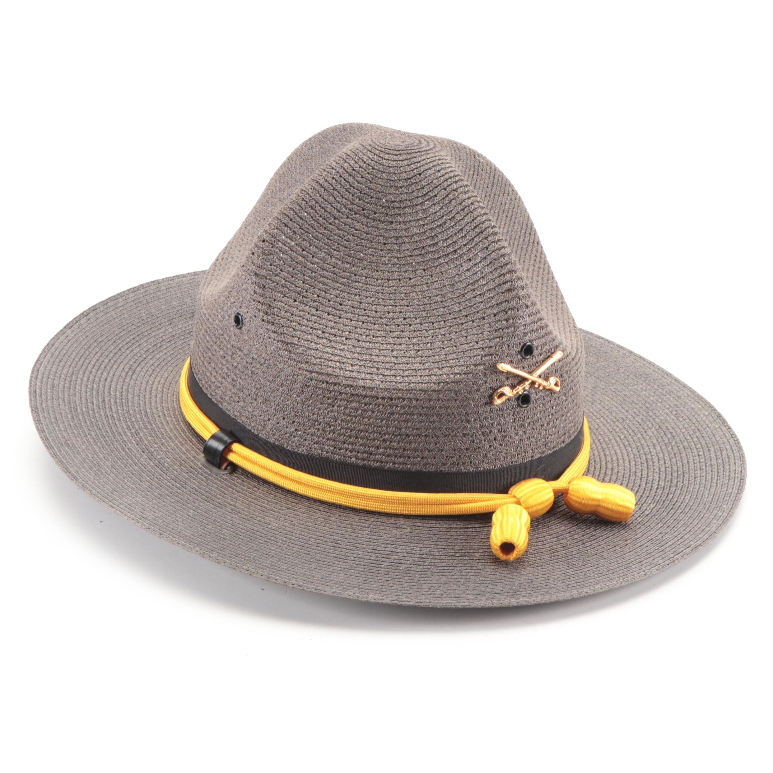 Stratton Campaign Hat With Cavalry Insignia, Mid-Late 20th Century