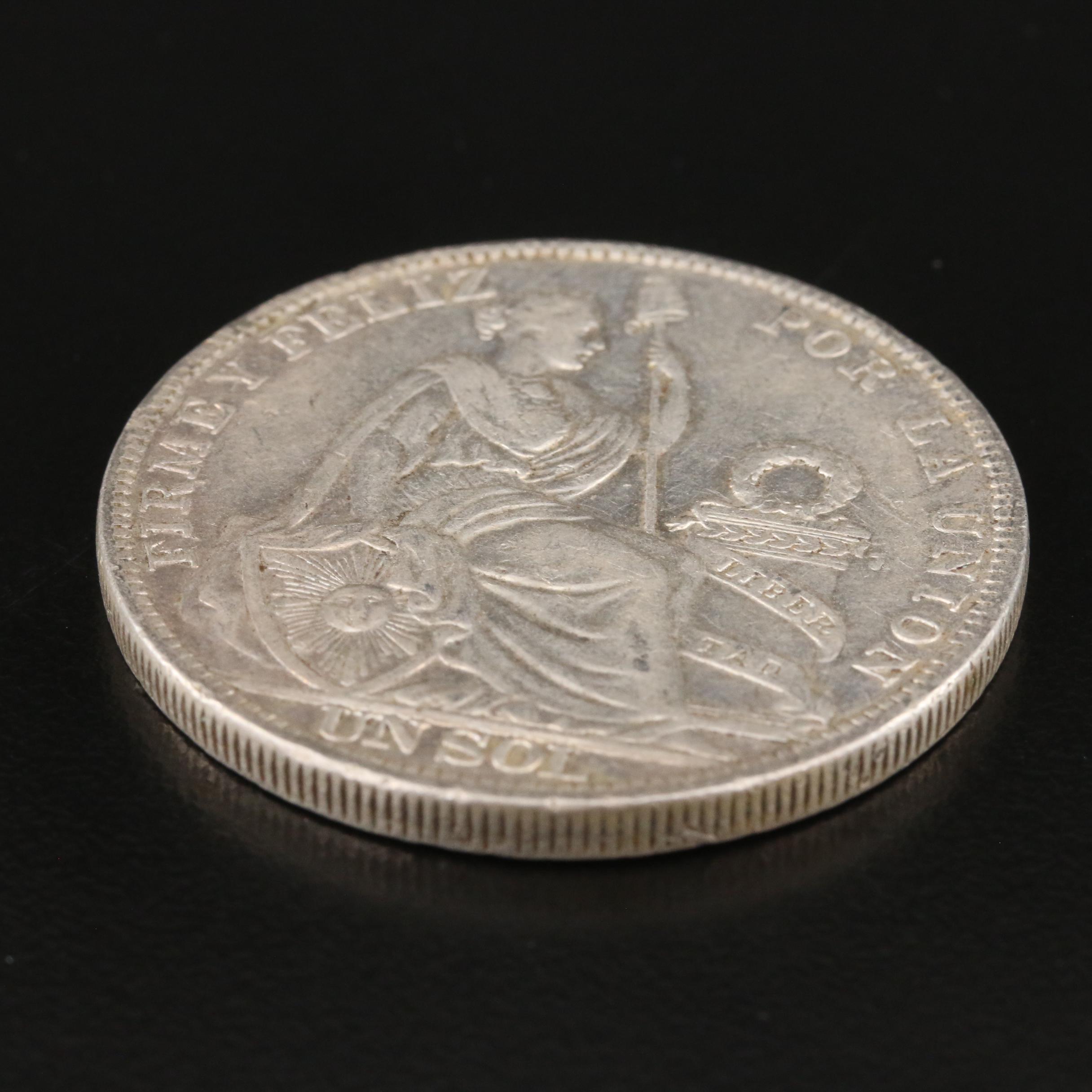 1924 Peru 1-Sol Silver Coin