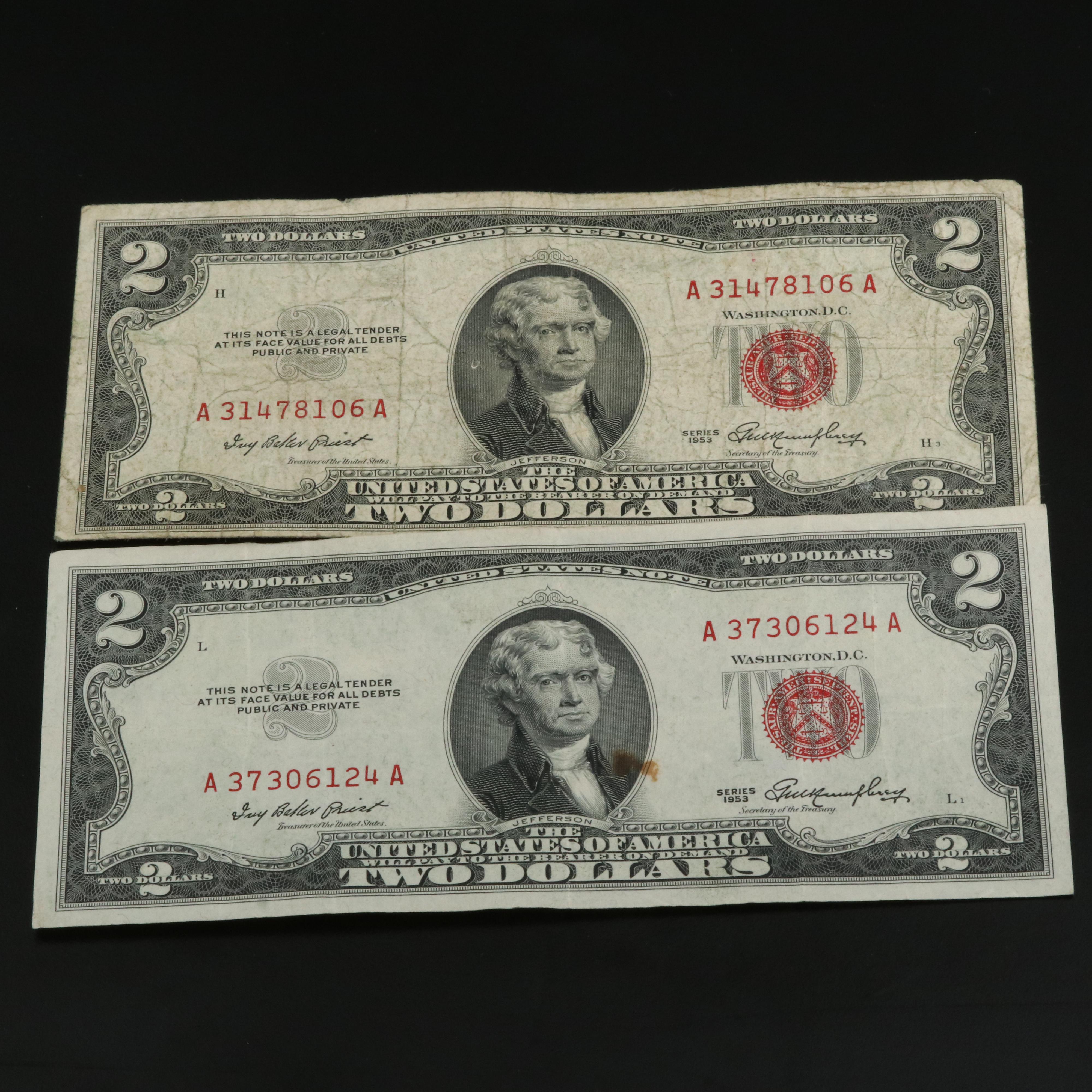 Thirty $2 United States Notes Ranging from 1953-1963