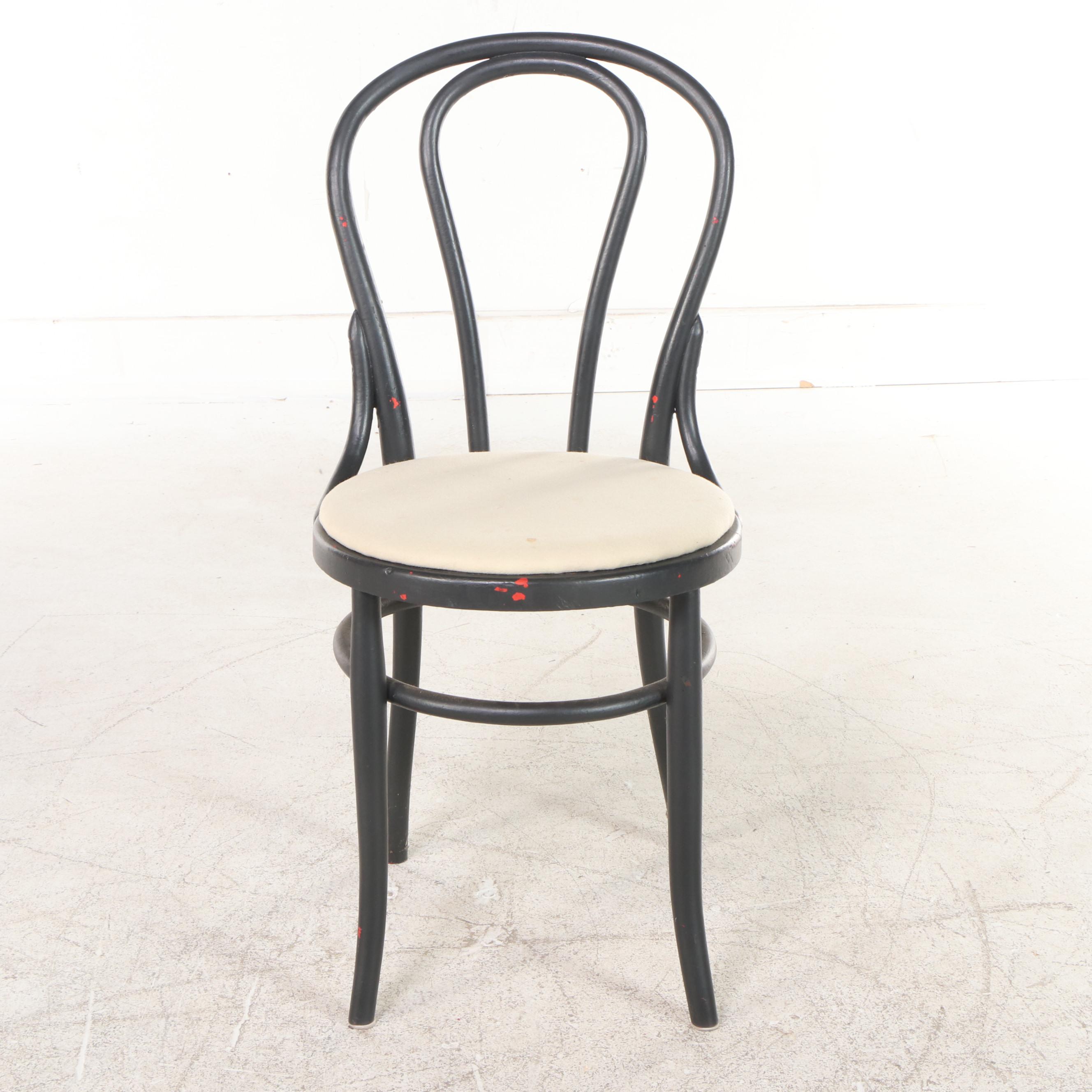 Four Thonet Style Painted Bentwood Bistro Chairs