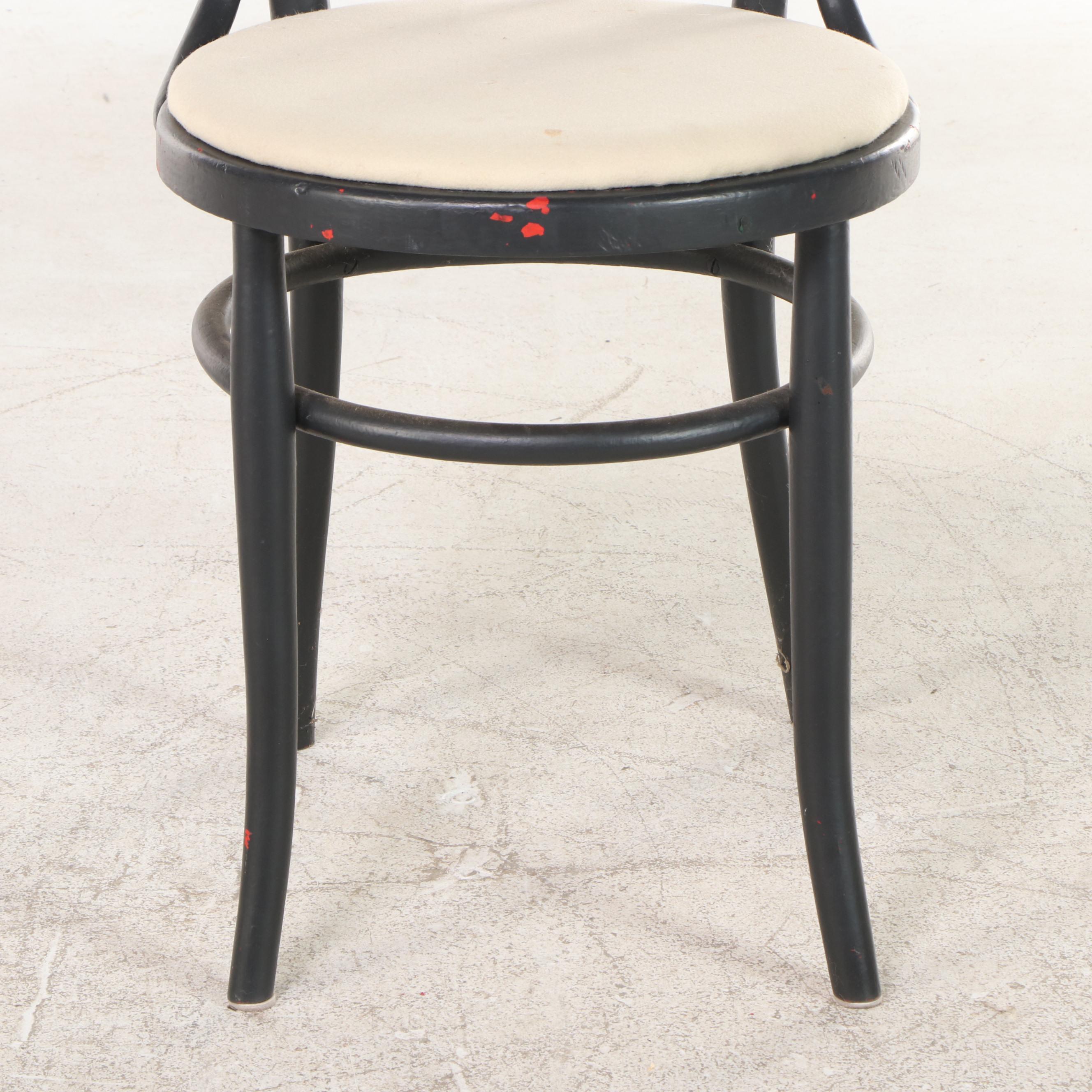 Four Thonet Style Painted Bentwood Bistro Chairs