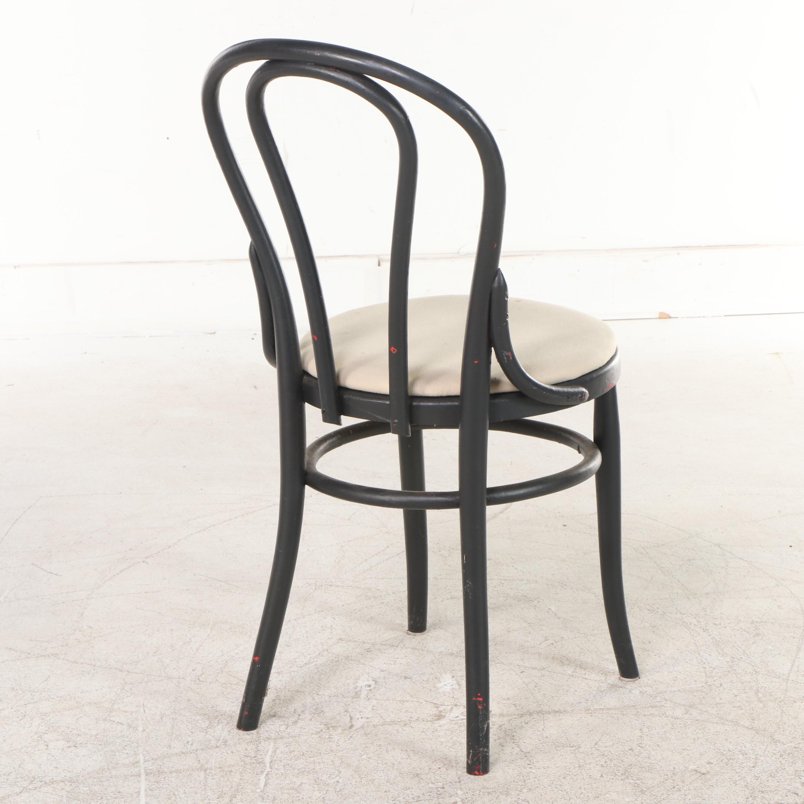 Four Thonet Style Painted Bentwood Bistro Chairs