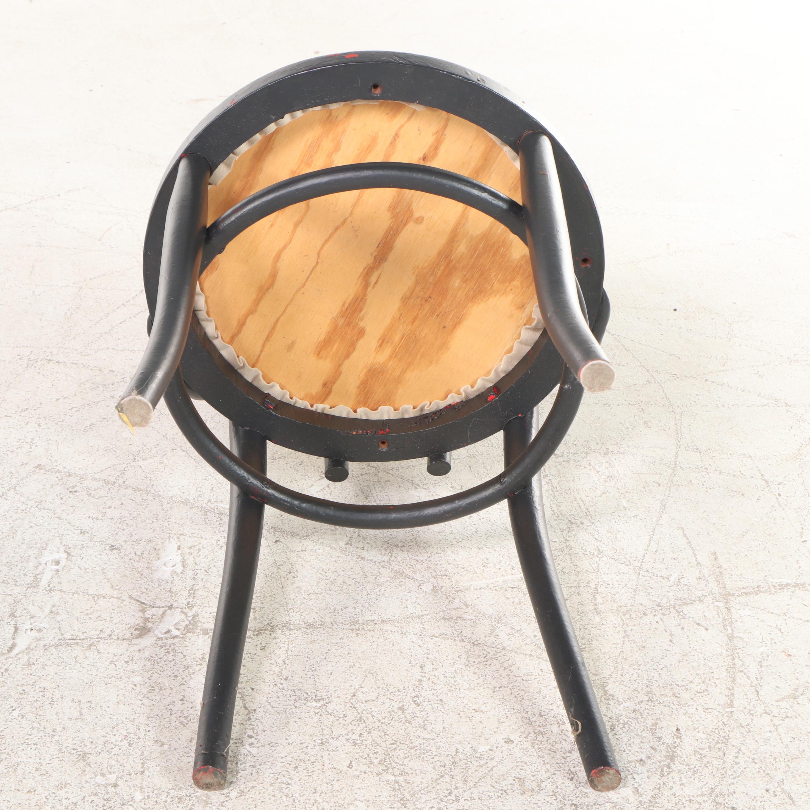 Four Thonet Style Painted Bentwood Bistro Chairs