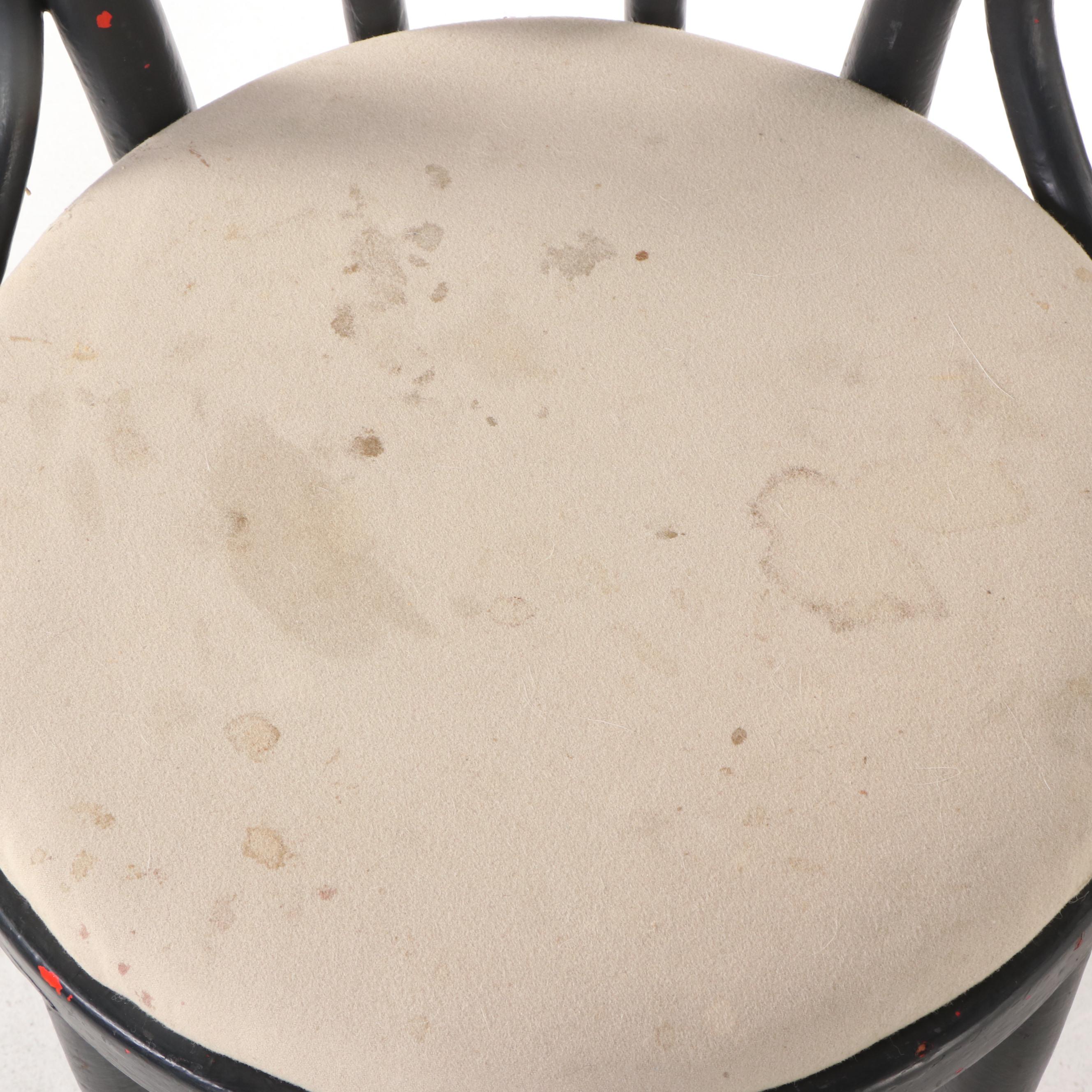 Four Thonet Style Painted Bentwood Bistro Chairs