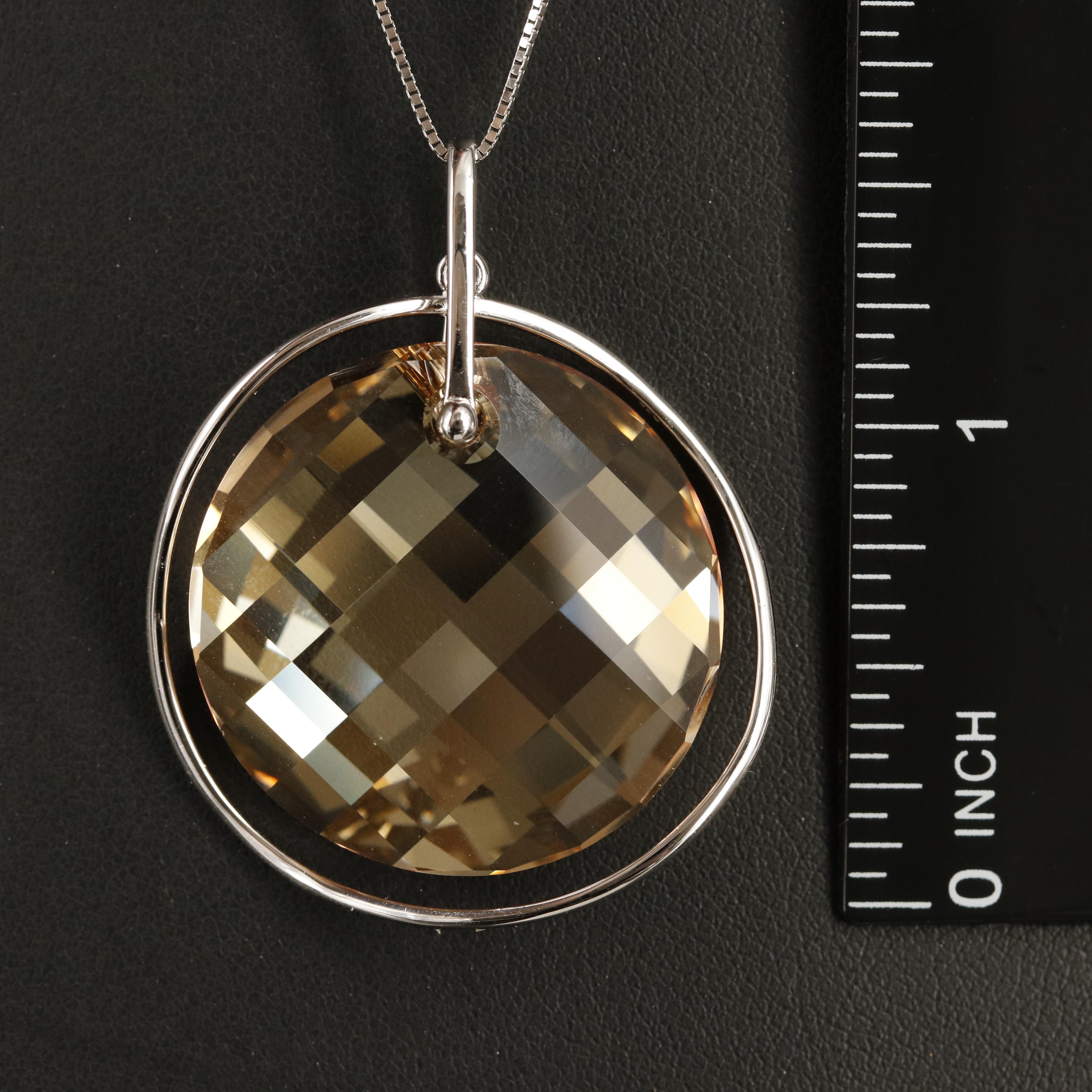 Sterling Crystal Pendant Necklace