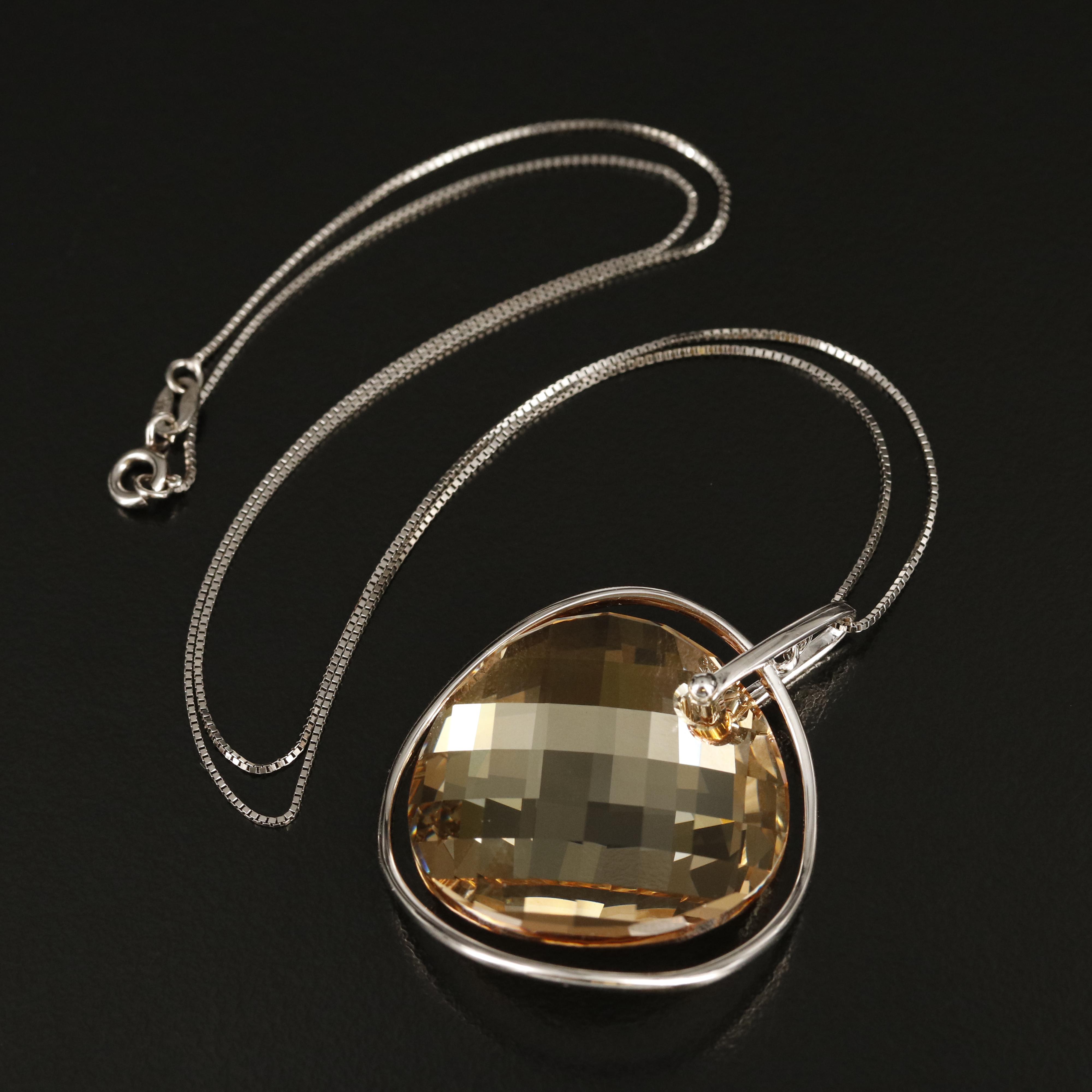 Sterling Crystal Pendant Necklace