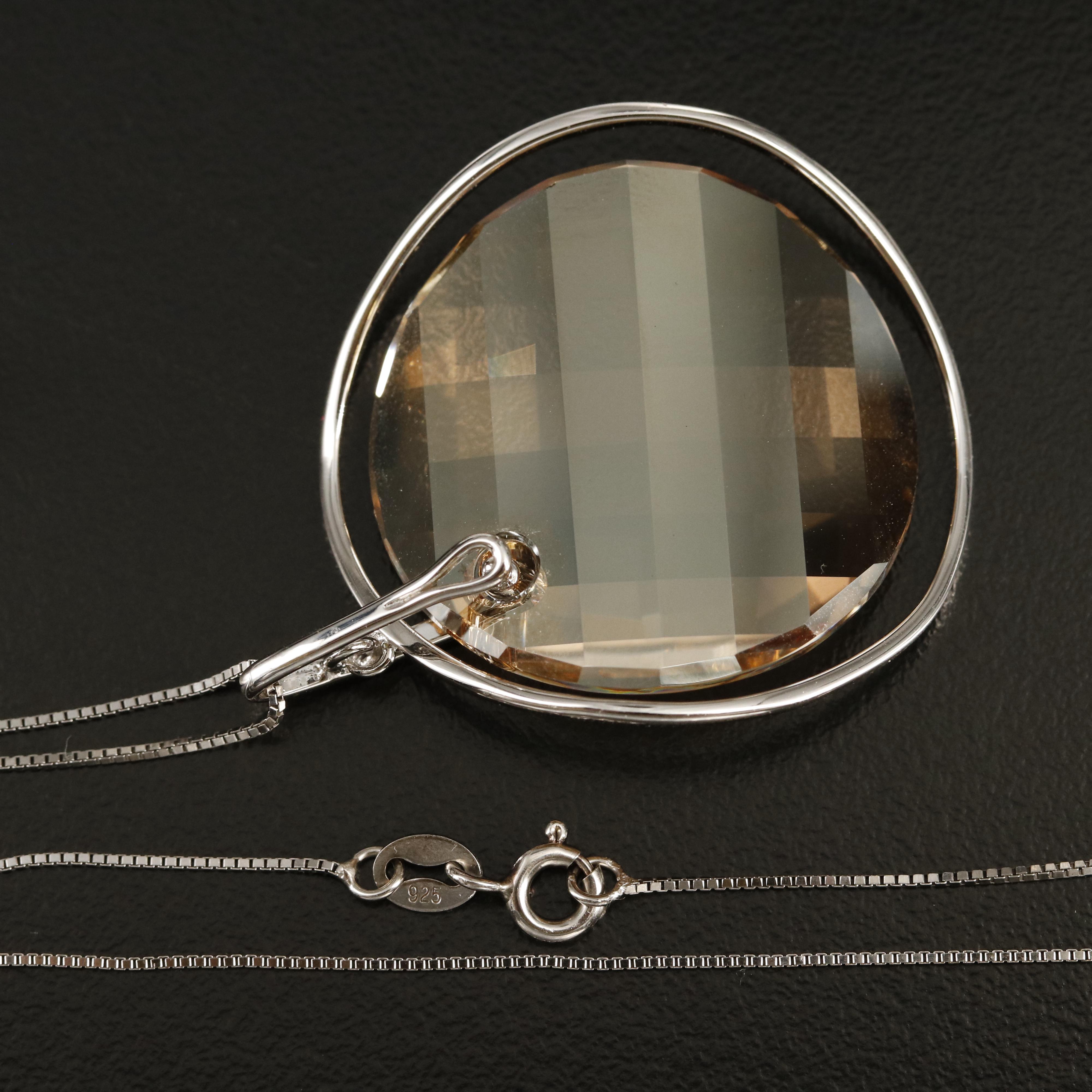 Sterling Crystal Pendant Necklace