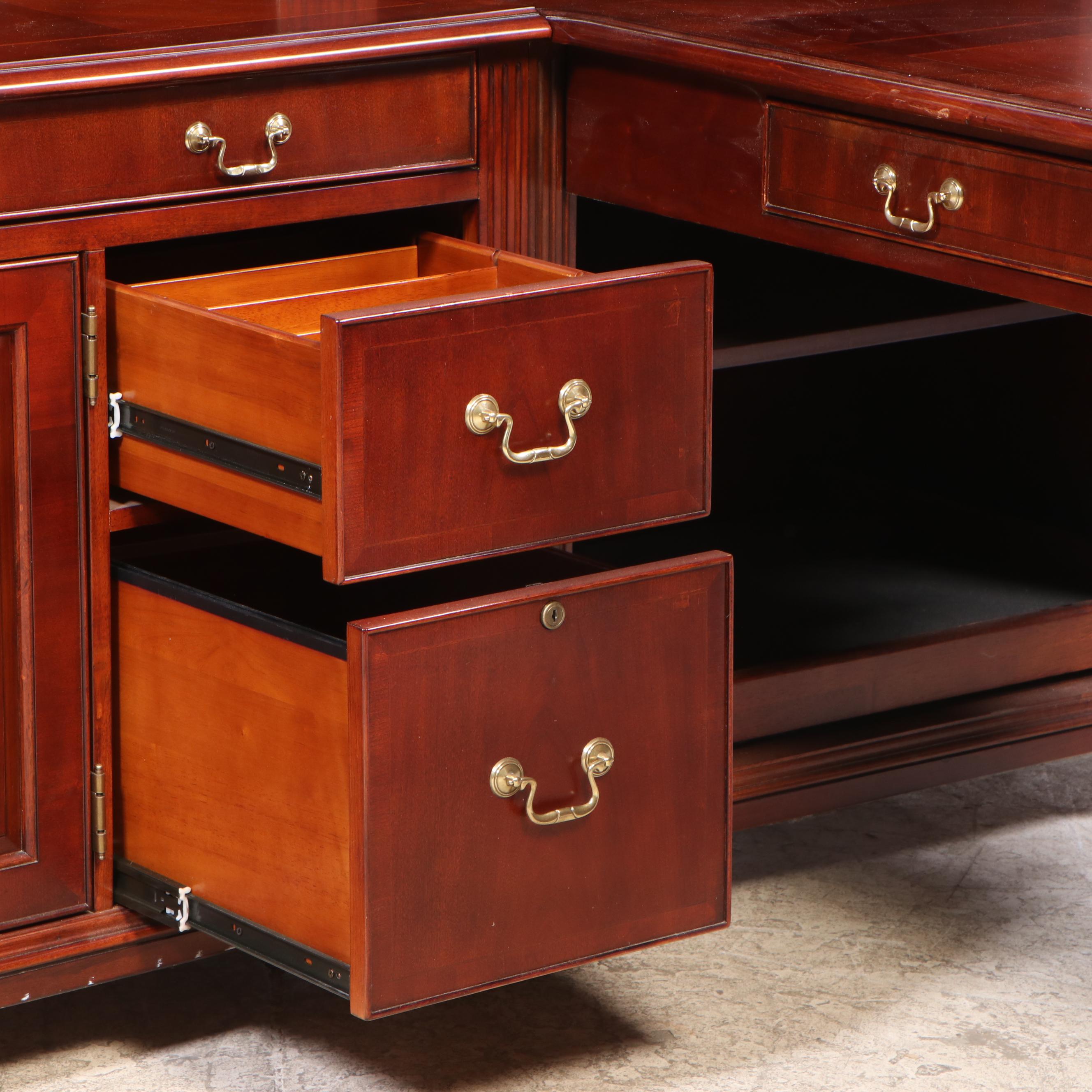 Haverty's Cherry Stained Birch Executive's Modular Desk